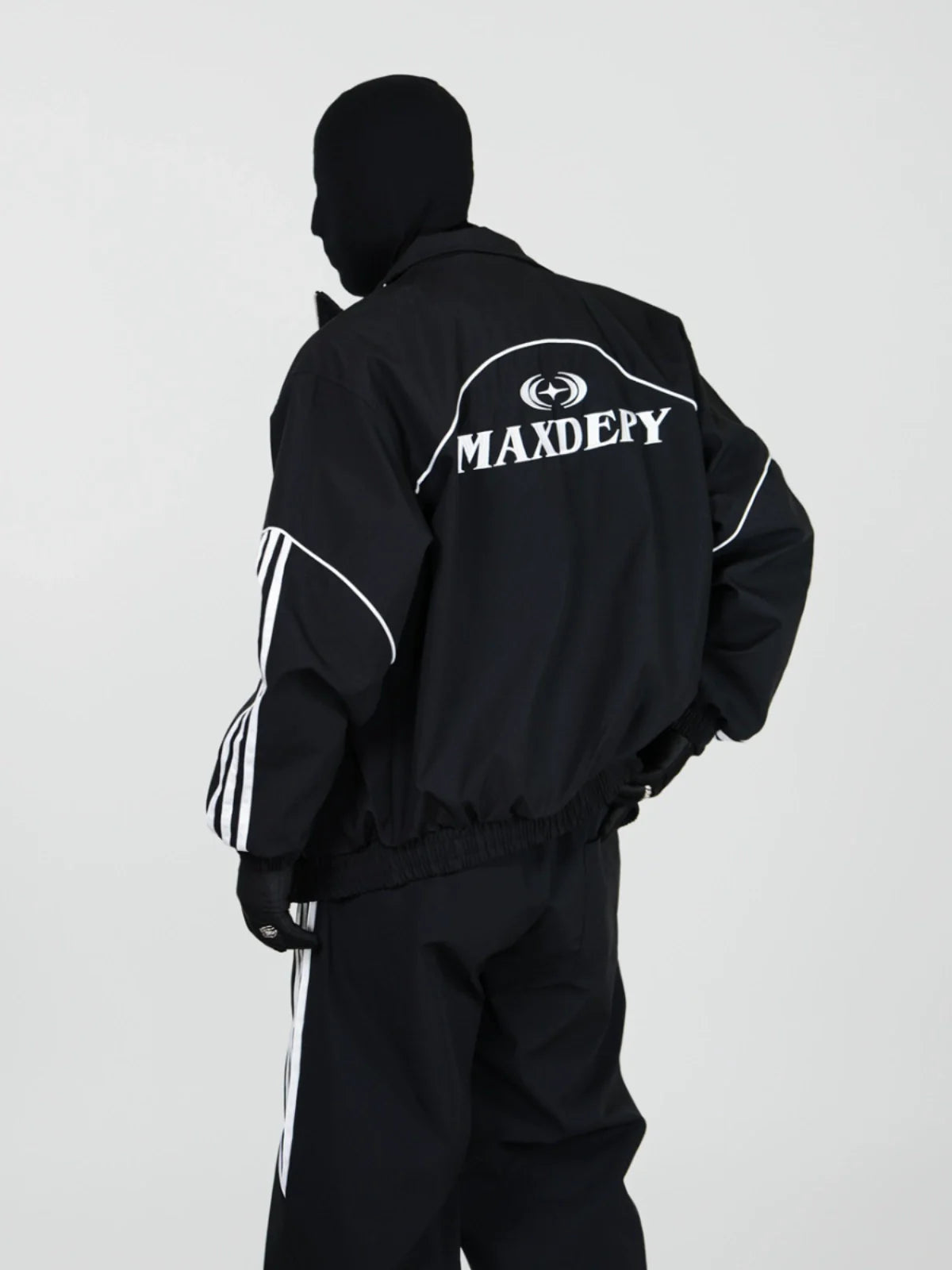 Noir Graphic Piping Moto Jacket and Pants Setup