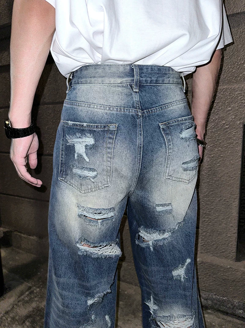 Ruinwave Super-Distressed Wide Cargo Jeans