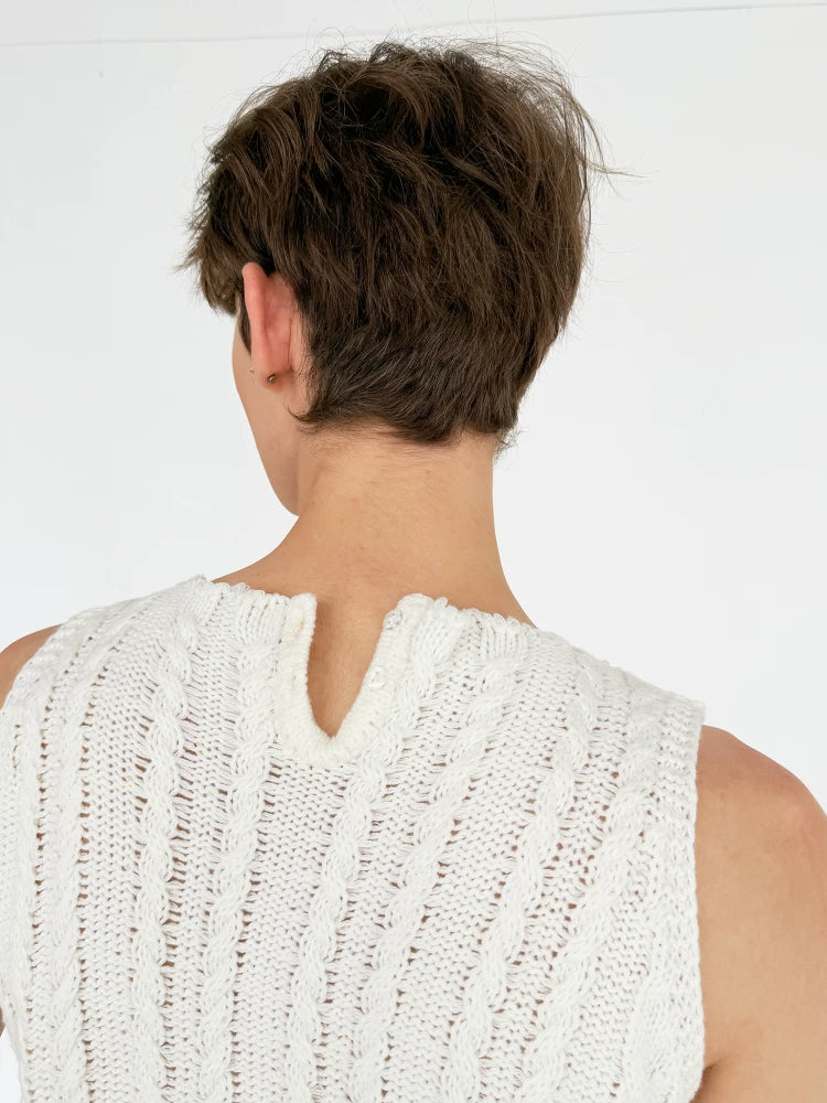 Ivory Pearl Tides Knit Tank