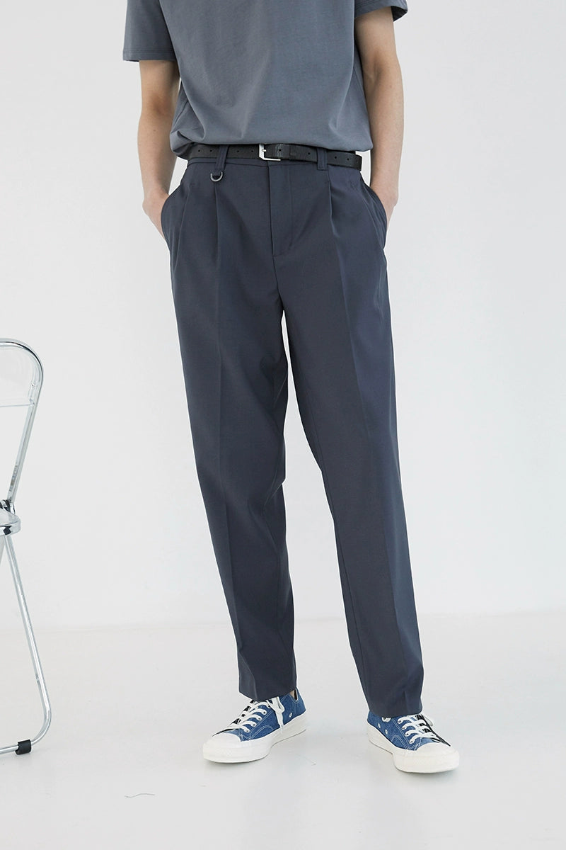 Pantalones de vestir de confort de doble plato