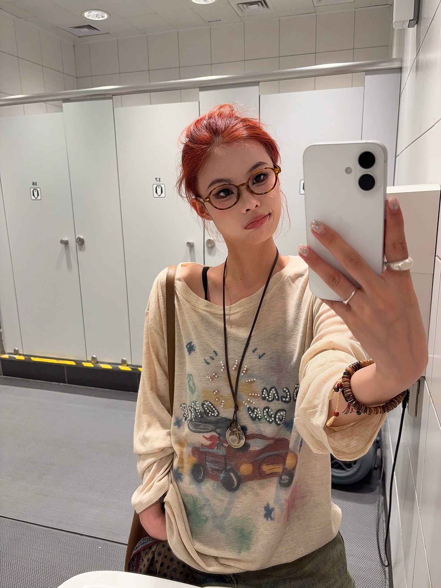 Retro Car Graphic Oversized Long Sleeve Tee