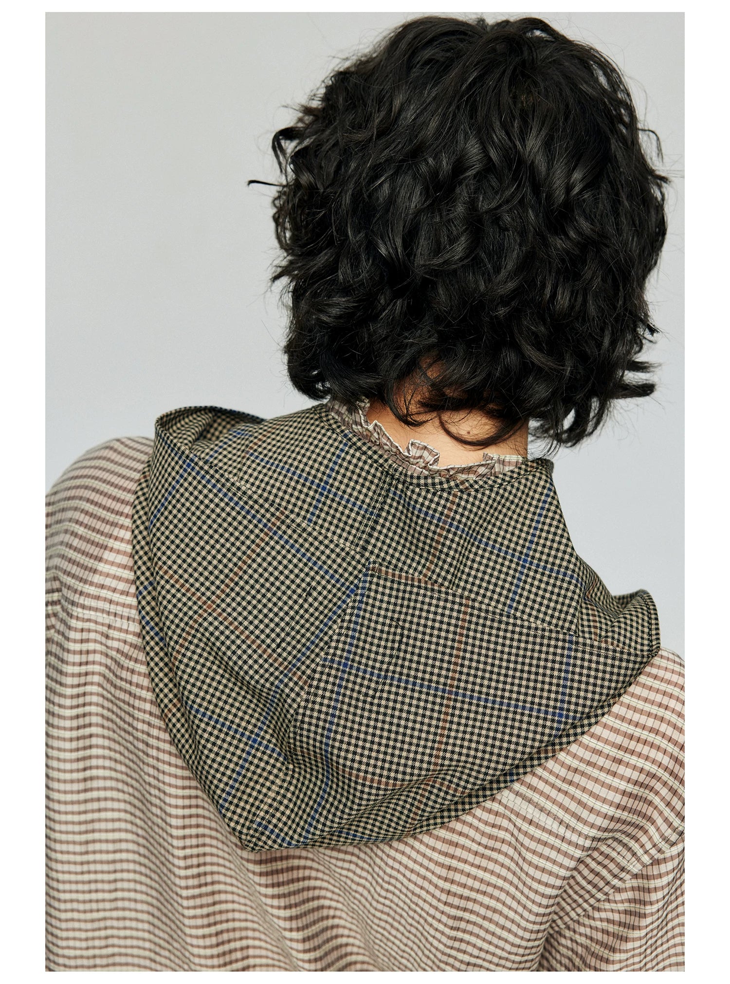 Plaid Whisper Tie-Hood Scarf