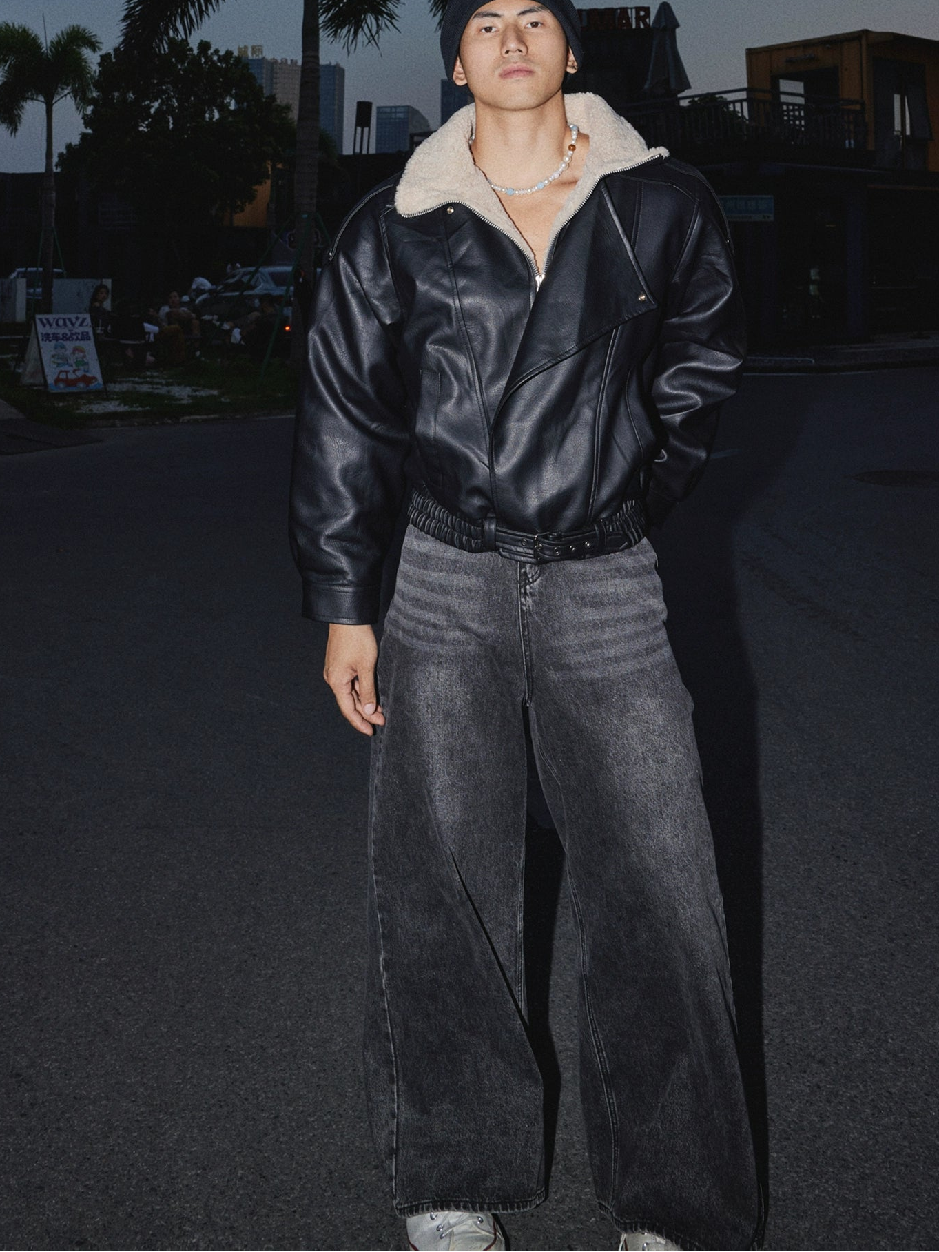 Shadow Luxe Shearling Moto Jacket