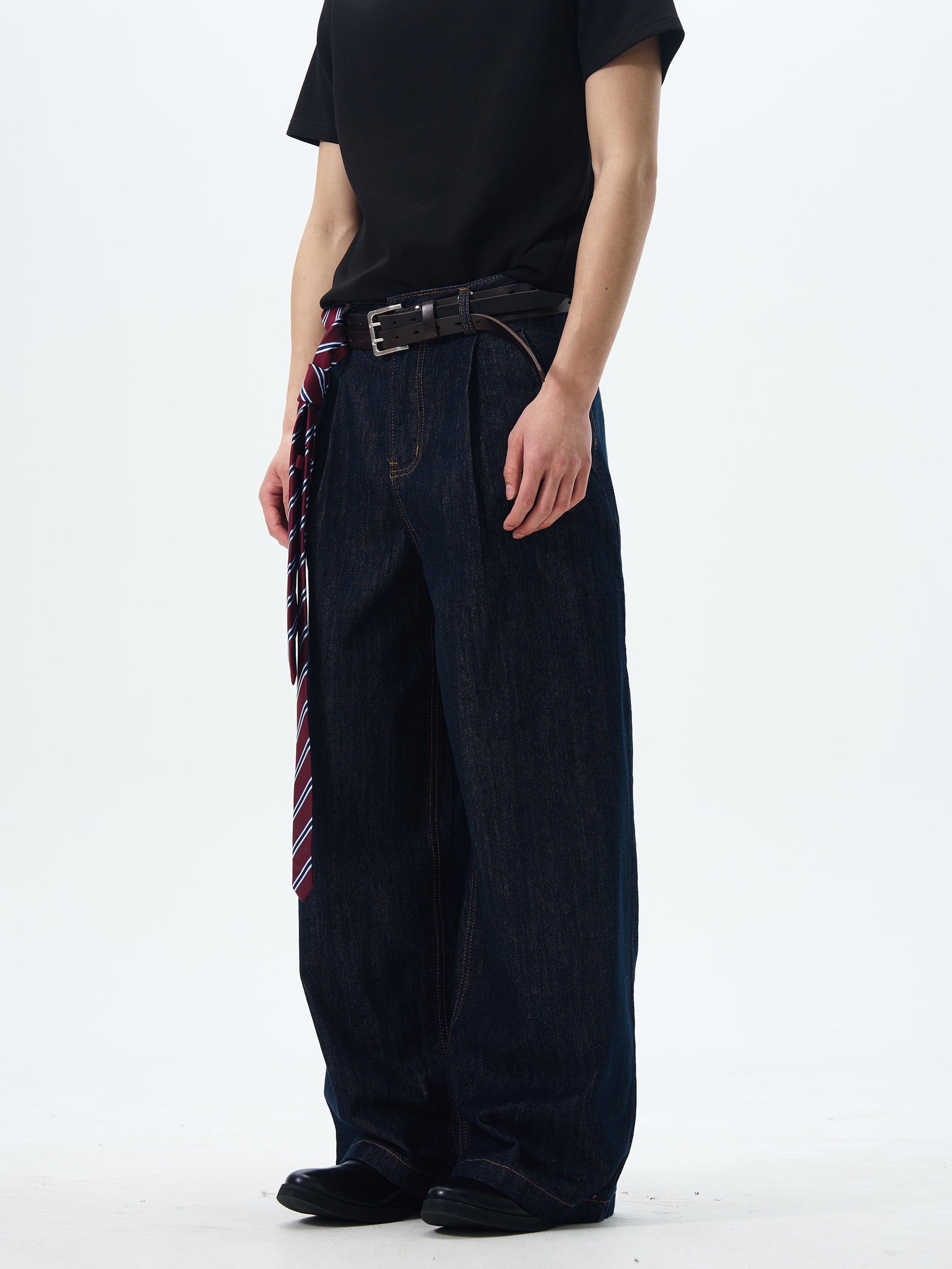 Dark Indigo Wide Leg Skater Jeans