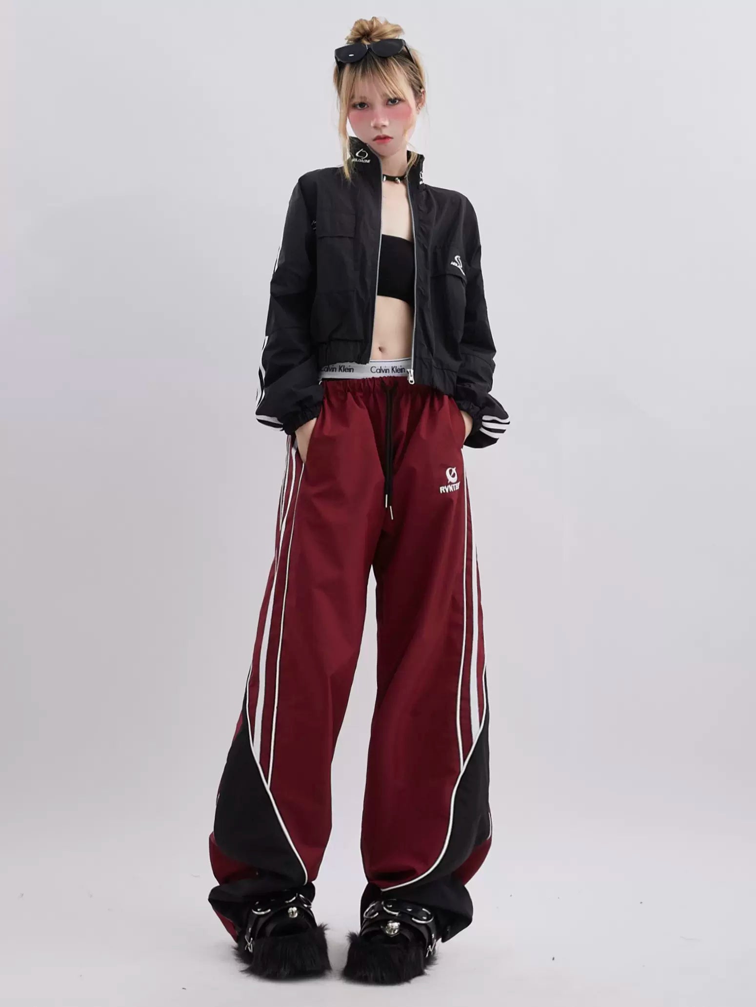 Side Stripe College Style Sports Pants - chiclara