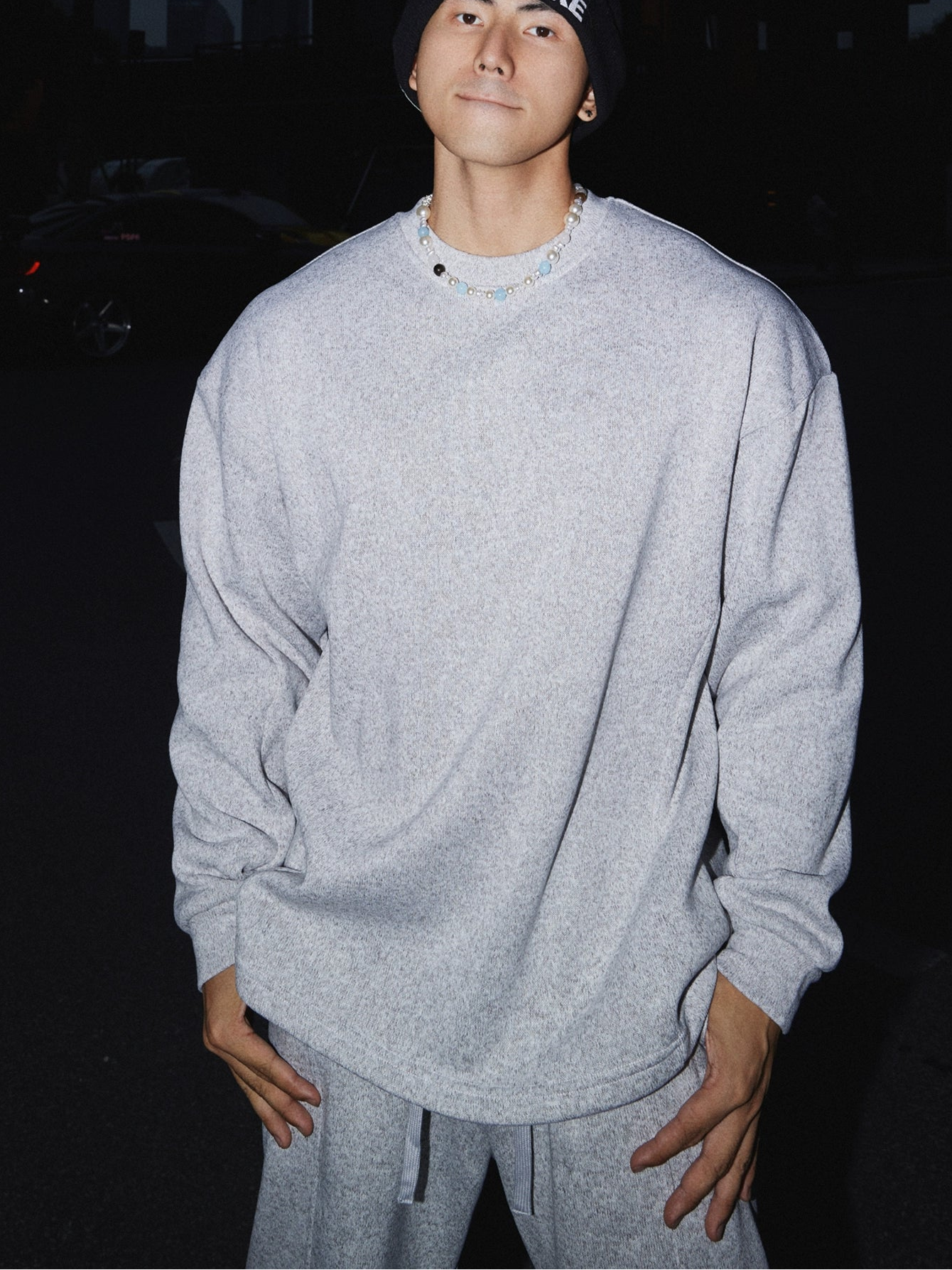 Concrete Calm Oversized Lounge Sweater and Pants Setup