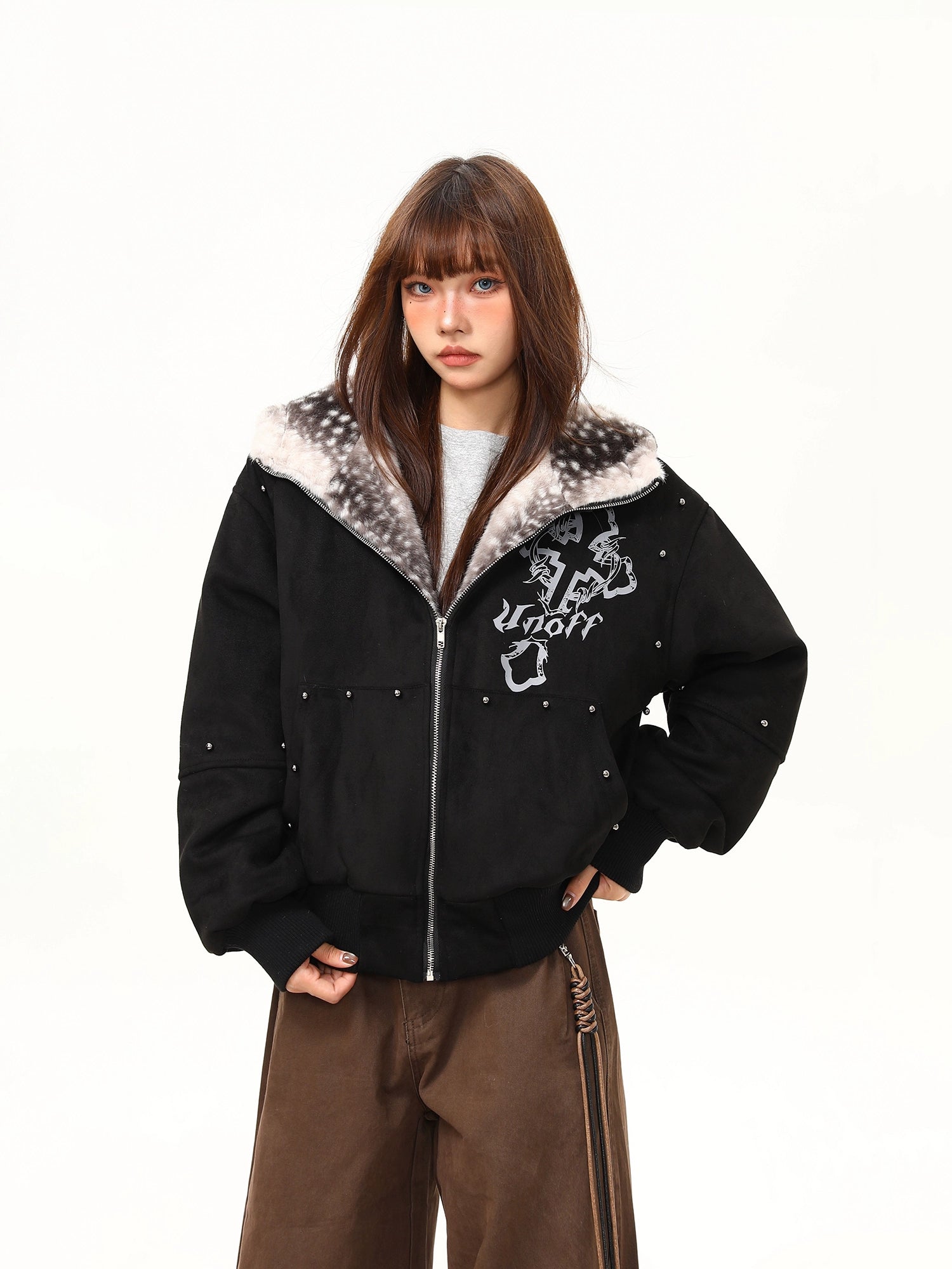 Midnight Howl Furry Ears Hoodie Jacket