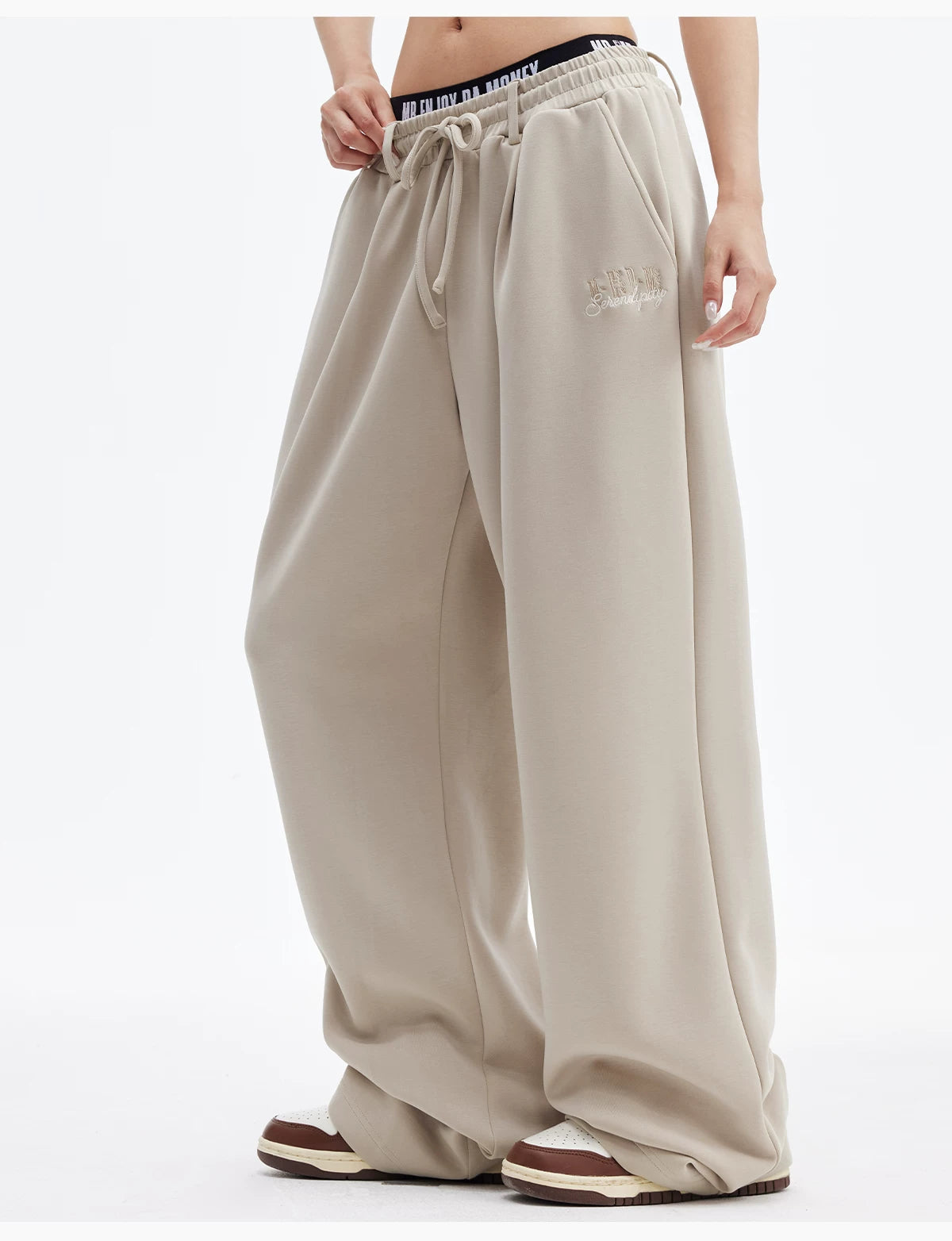 Relaxed Soft Wide-Leg Drawstring Sweatpants