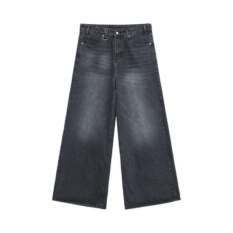 Straight-Wide-Leg Wash Jeans
