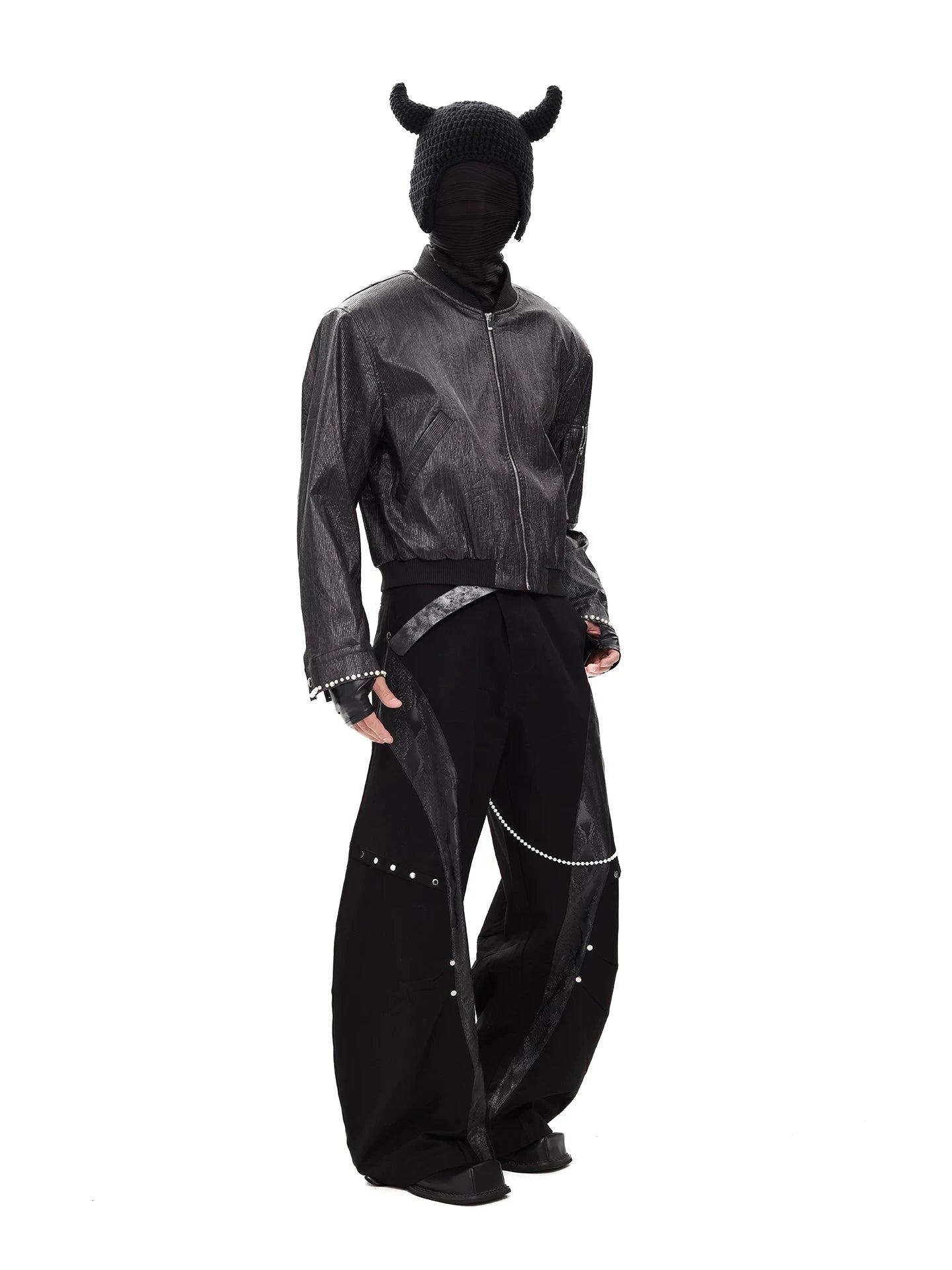 Obsidian Flux Reflective Bomber Jacket
