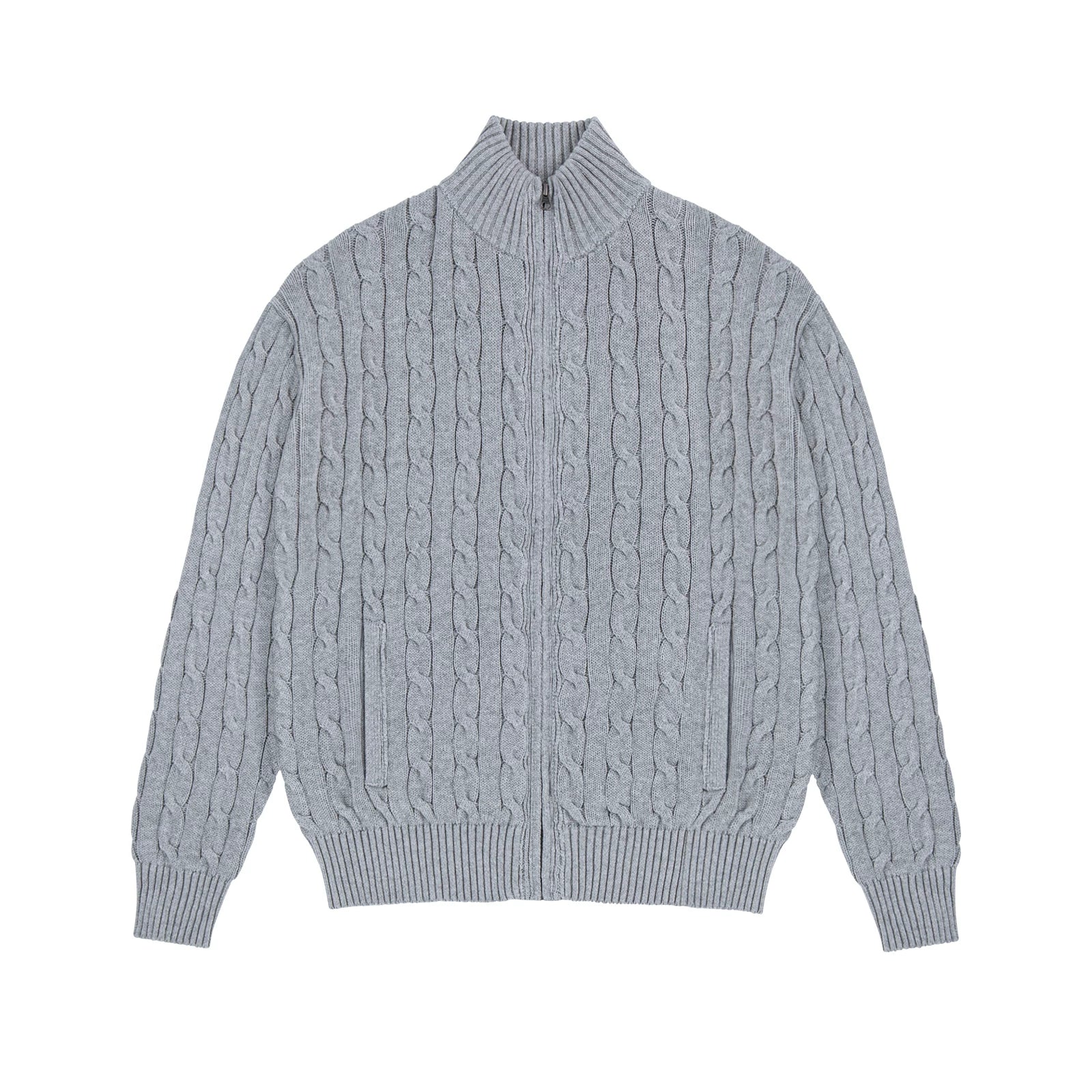 Cable Crest Full-Zip Aran Cardigan
