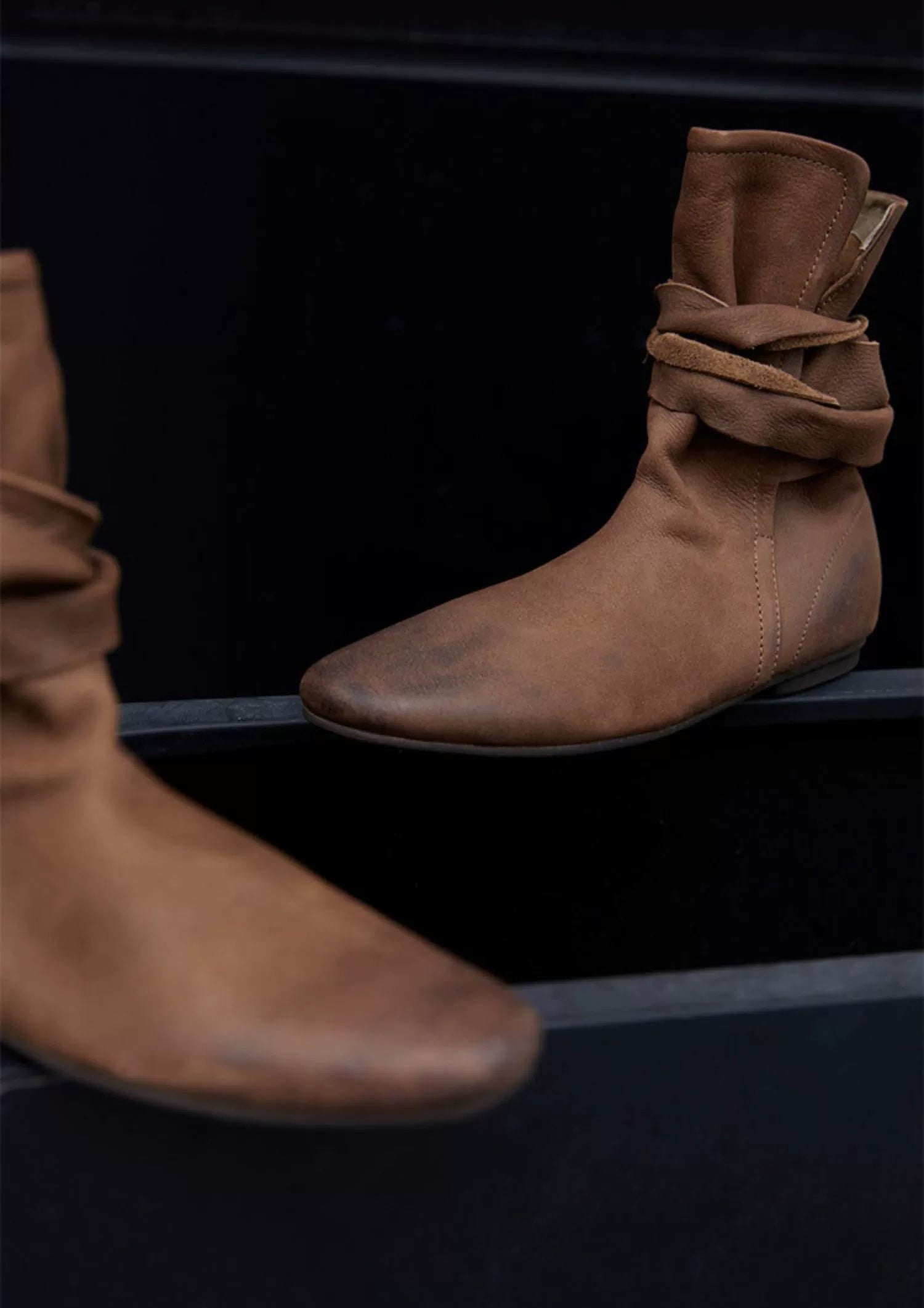 Pointed Toe Buckle Ankle Boots