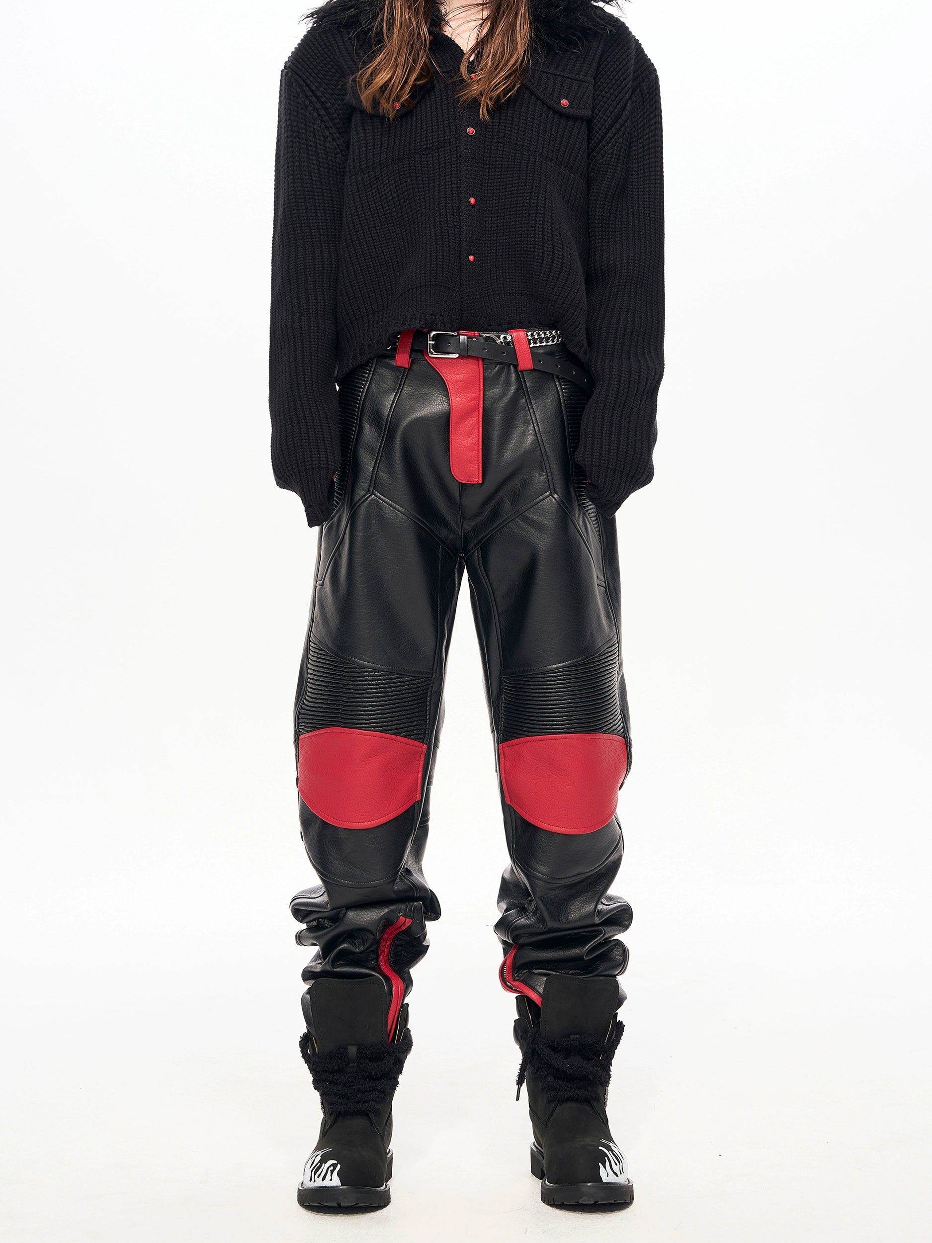 Inferno Crest Leather Moto Pants