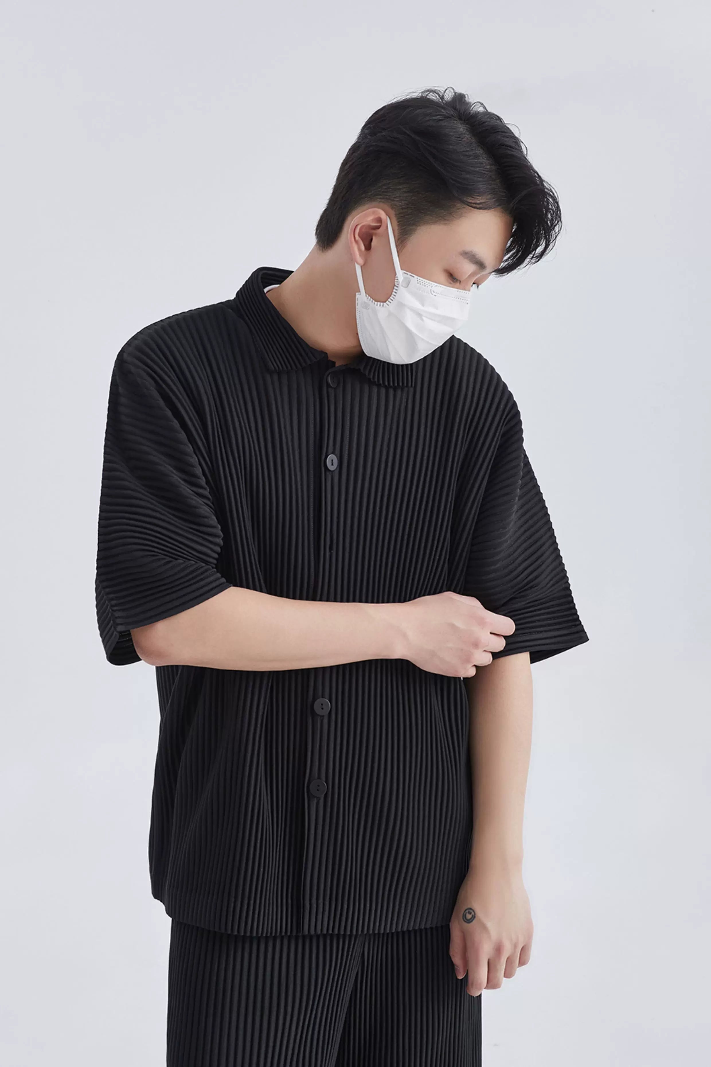 Mistfold Pleated Button Shirt