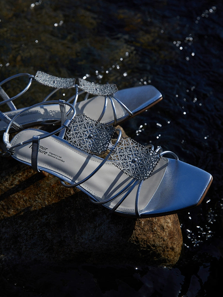 Gold Filigree Strappy Sandals
