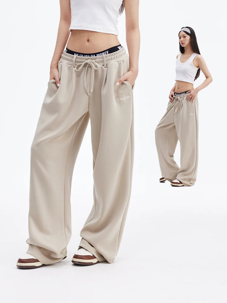 Relaxed Soft Wide-Leg Drawstring Sweatpants