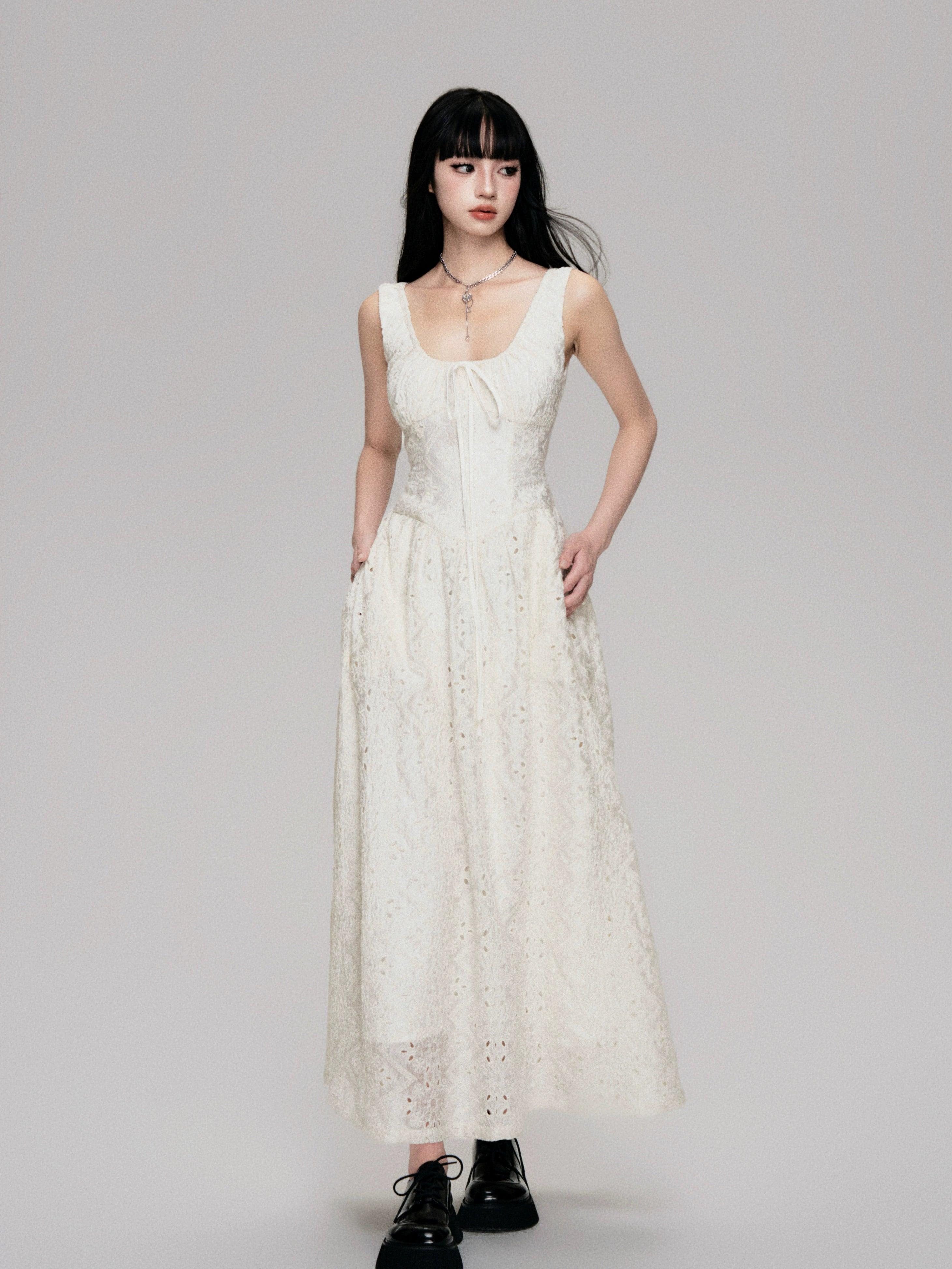 Luluswings Lace Enchantment Maxi Kleid - Frauen romantische Spitzenkleid in voller Länge in voller Länge