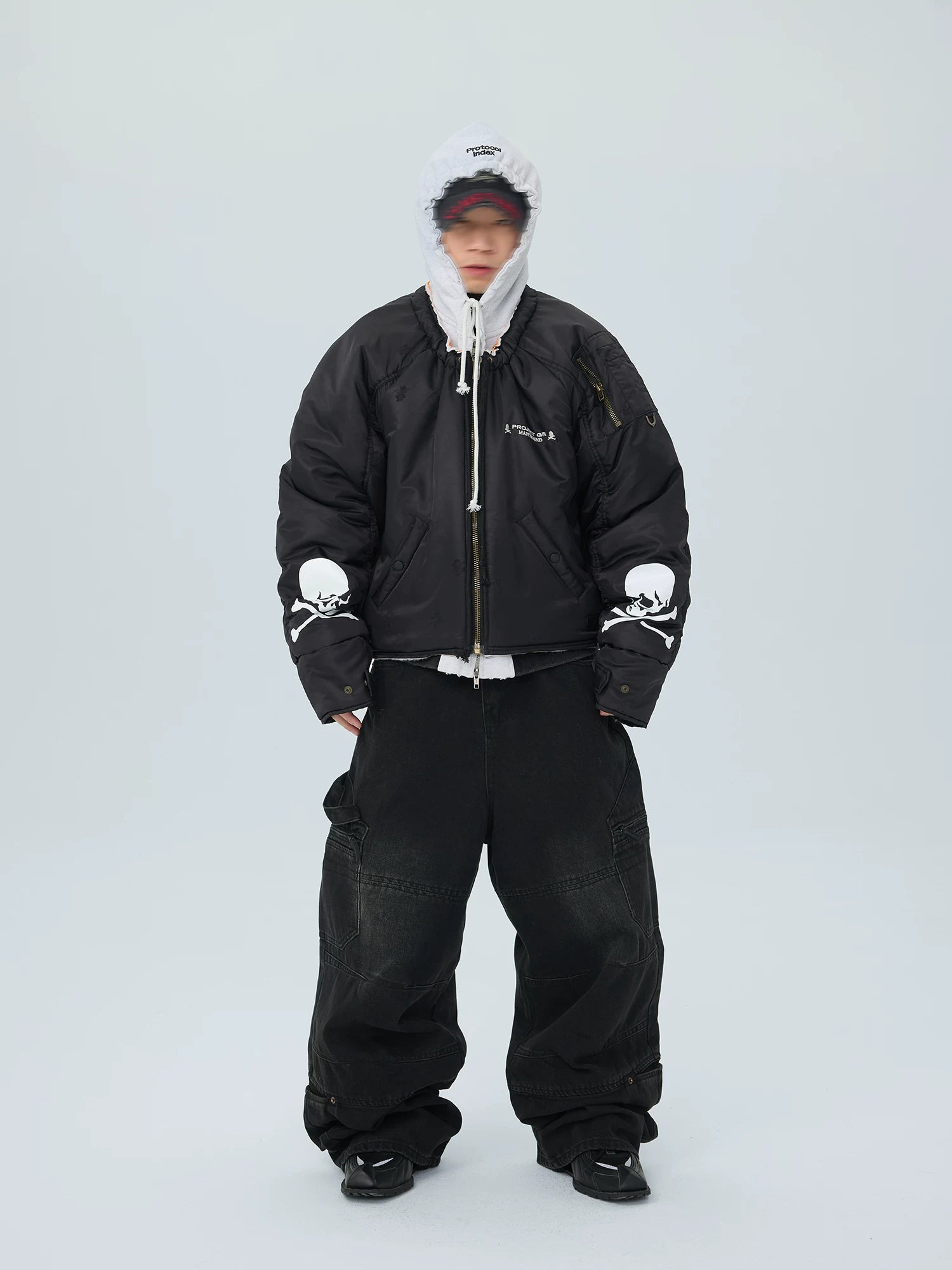 Phantom Skull Puffer Bomber Jacket