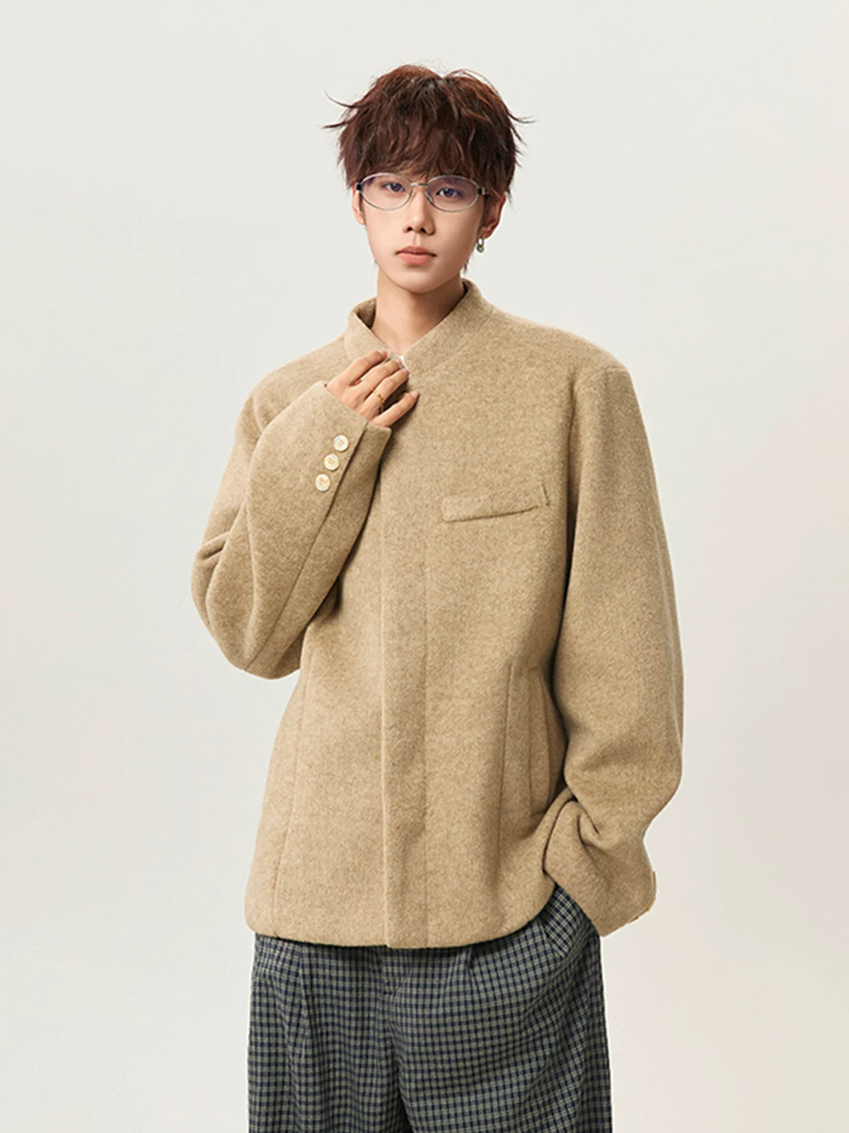 Stand-Collar Wool Jacket