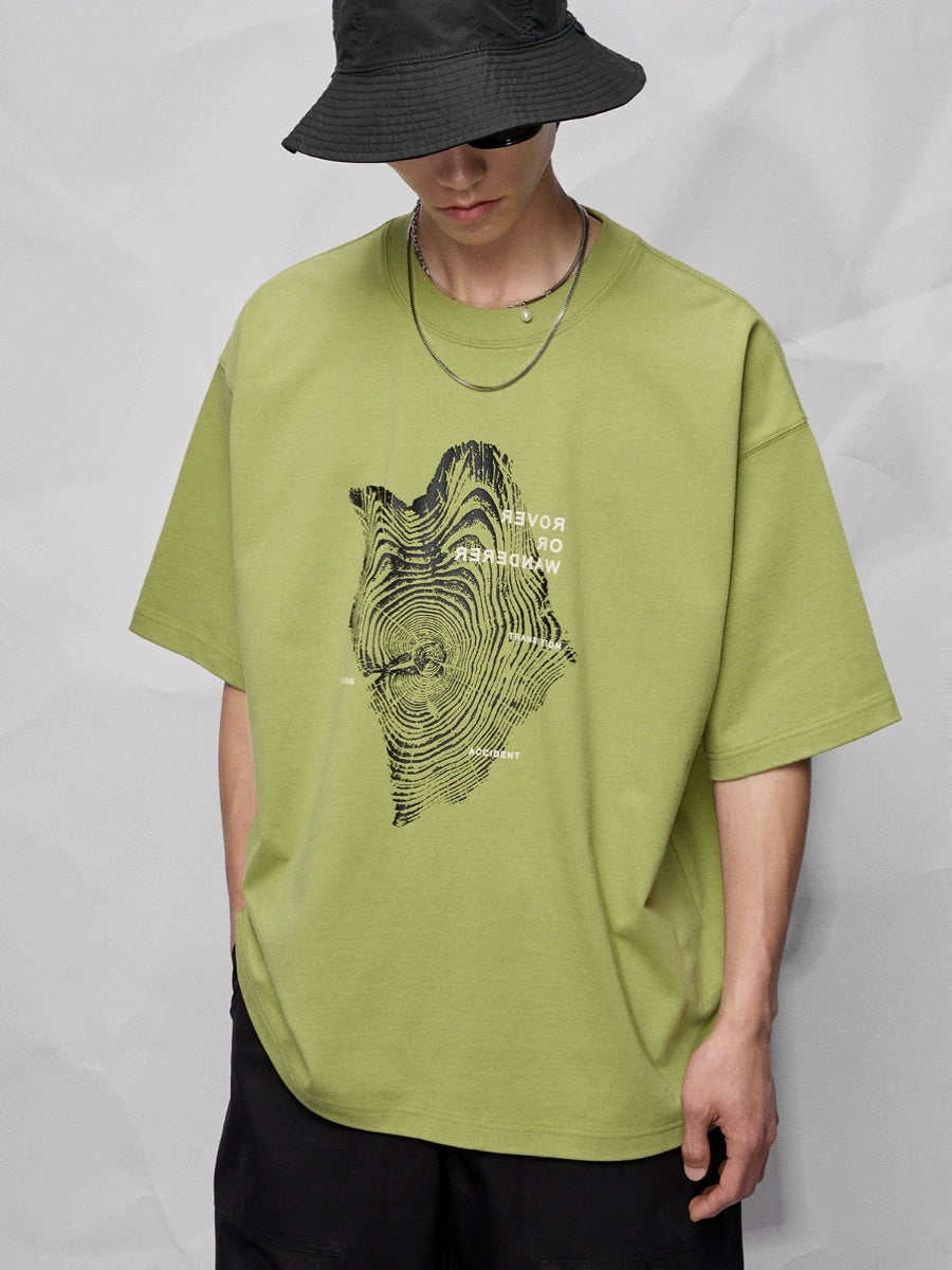 Camiseta de manga corta de impresión gráfica y letra