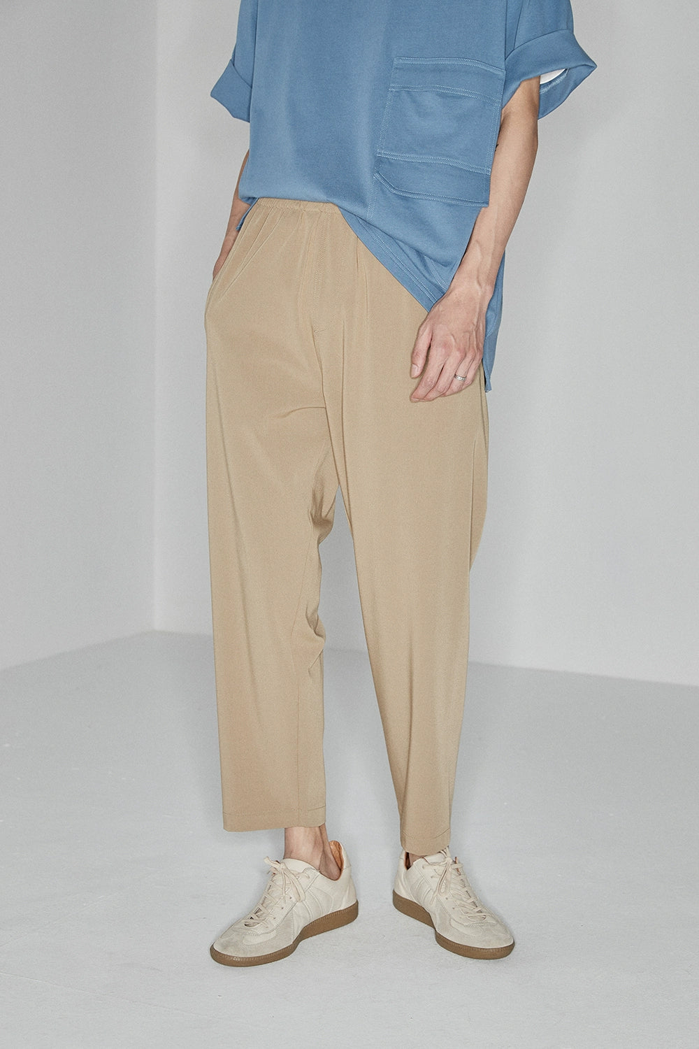 Pantalones de cintura elástica sin costura lateral