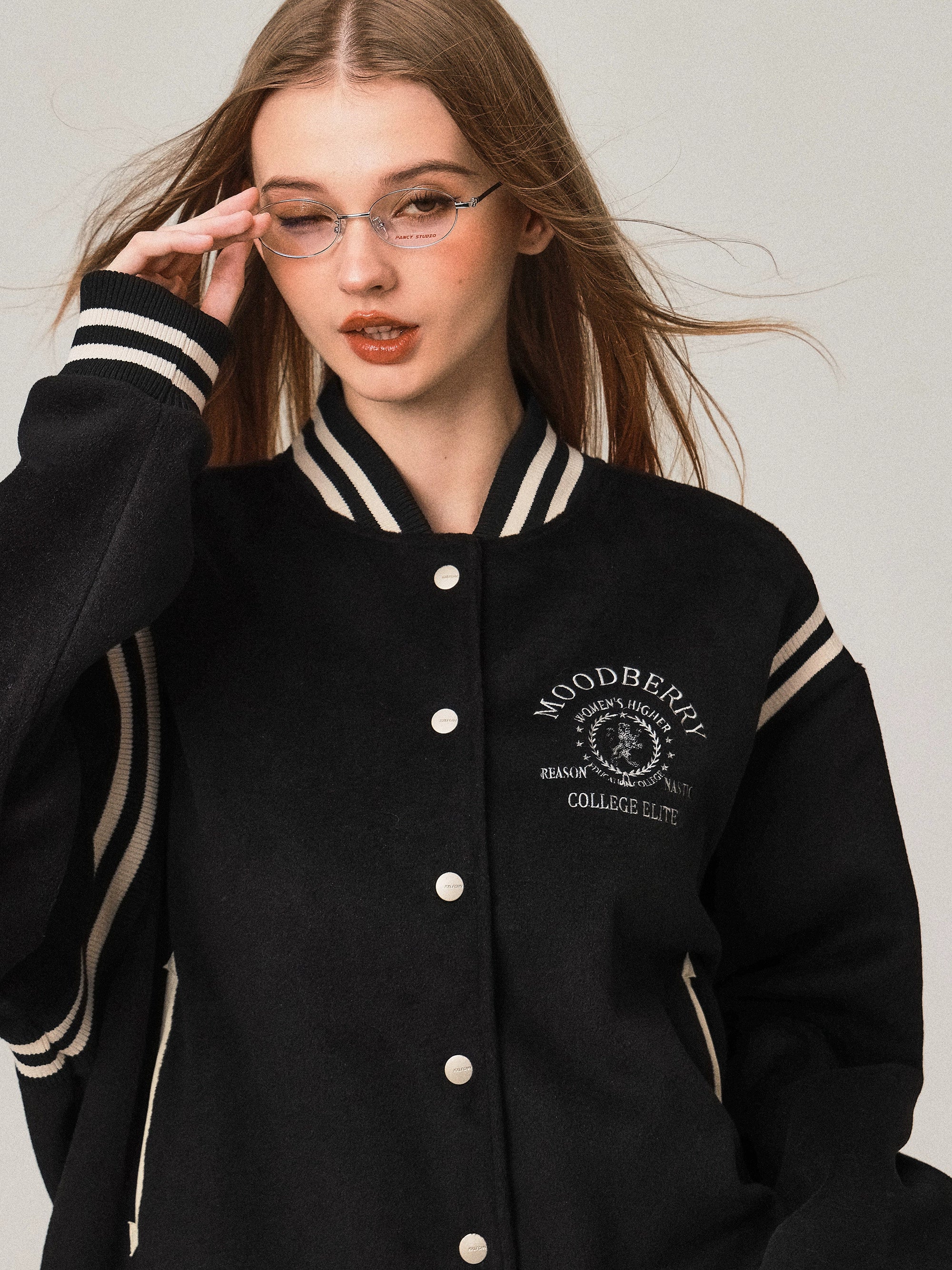Veste de baseball en laine de style universitaire