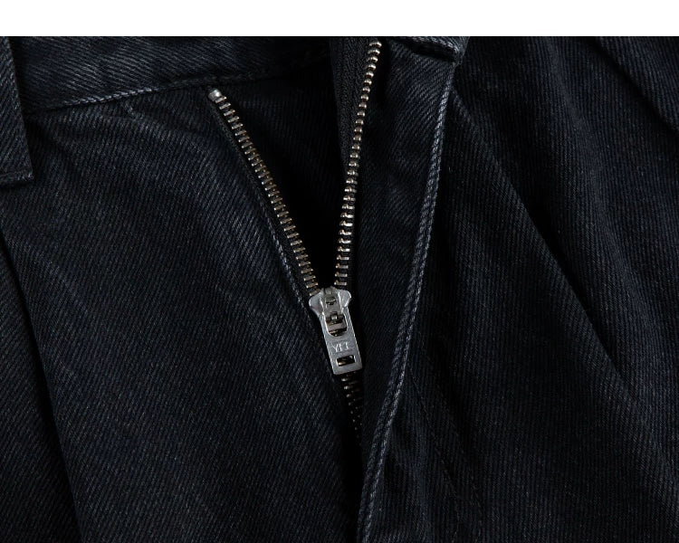 Taper Crest Vintage Wash Pleated Jeans