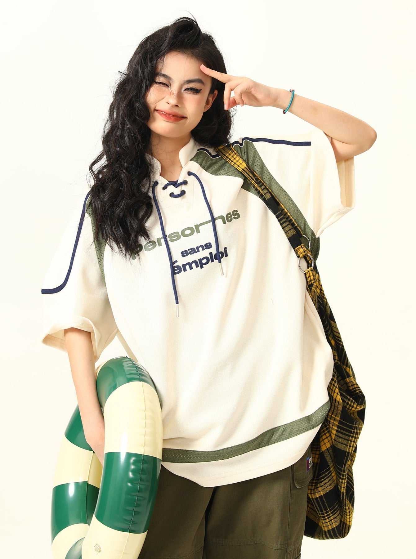Camiseta americana de encaje deportivo