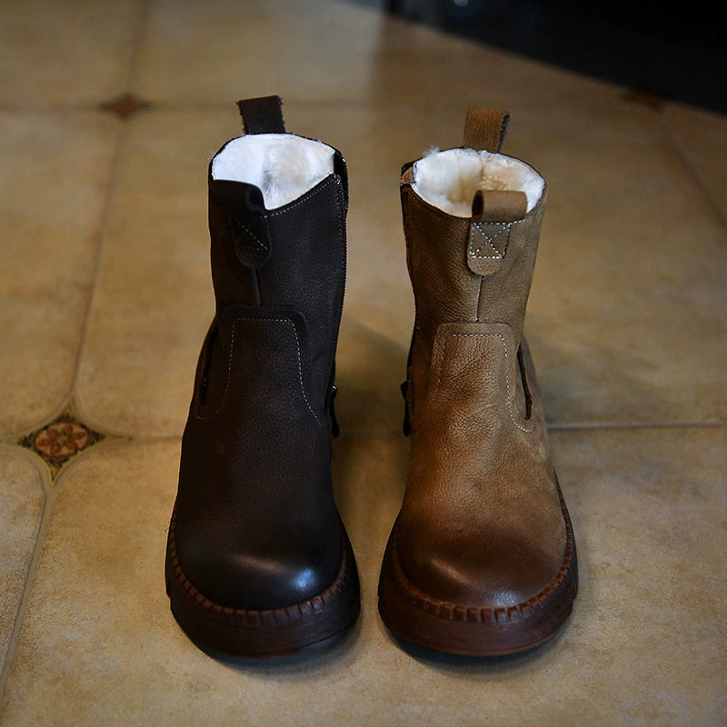 Fur Lined Brown Winter Boots