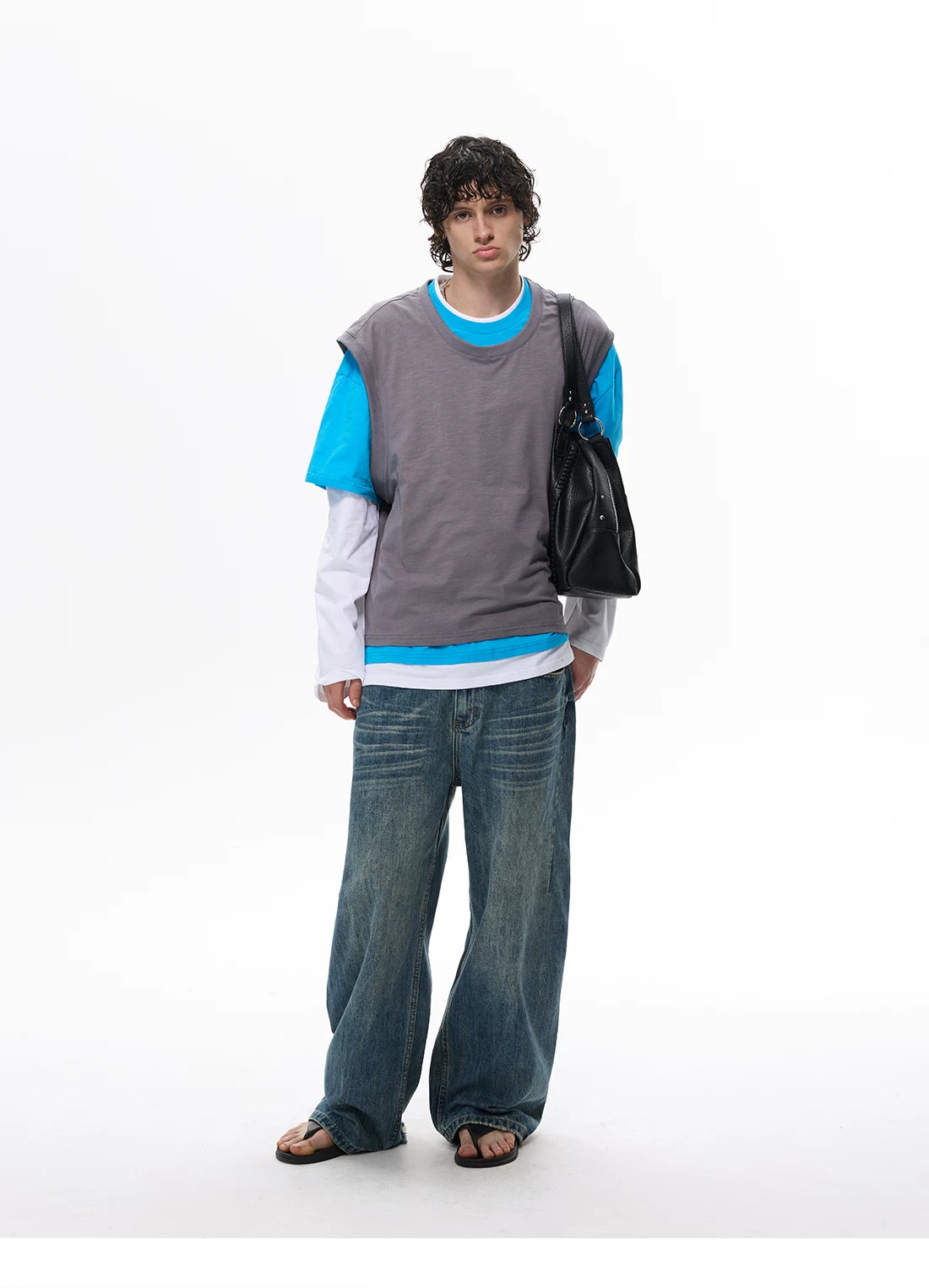 Two-Tone Stack Layer Tee Top