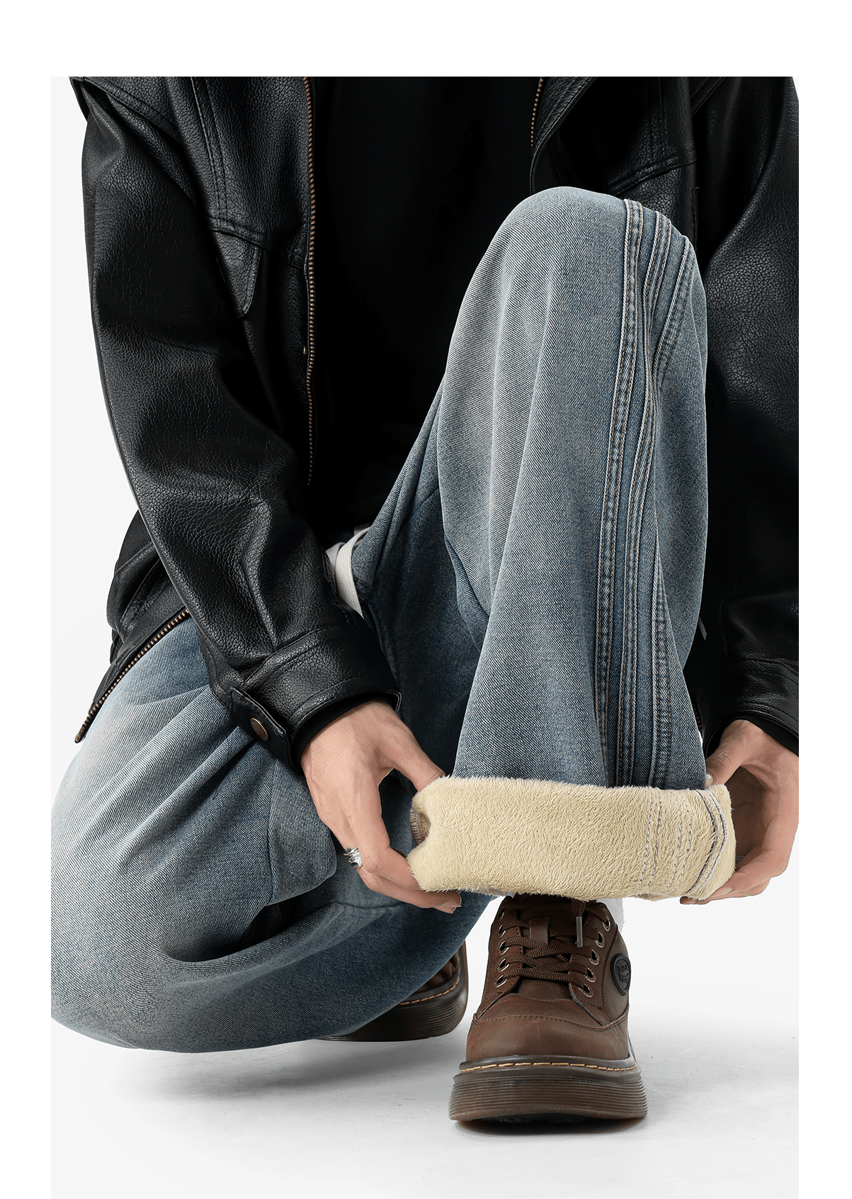 Harbor Fade Triple-Stitch Wide-Leg Jeans