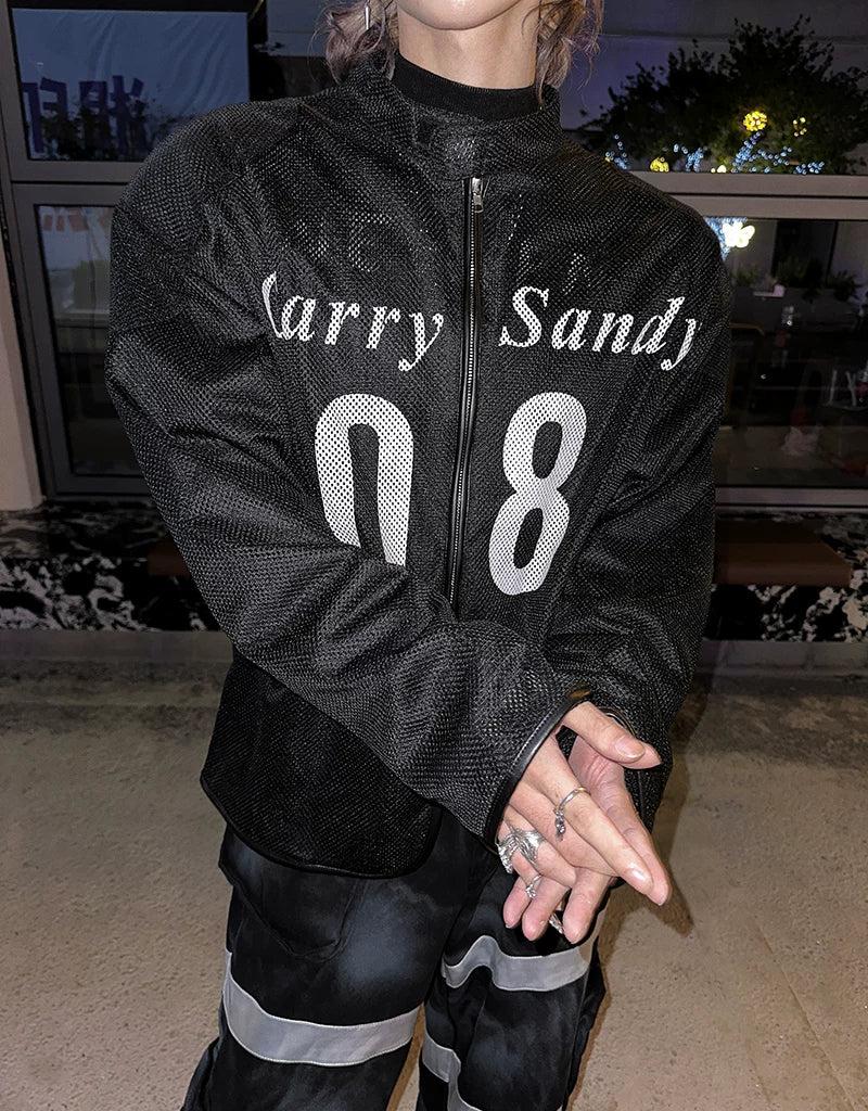 Night Rally Mesh Varsity Zip Jacket