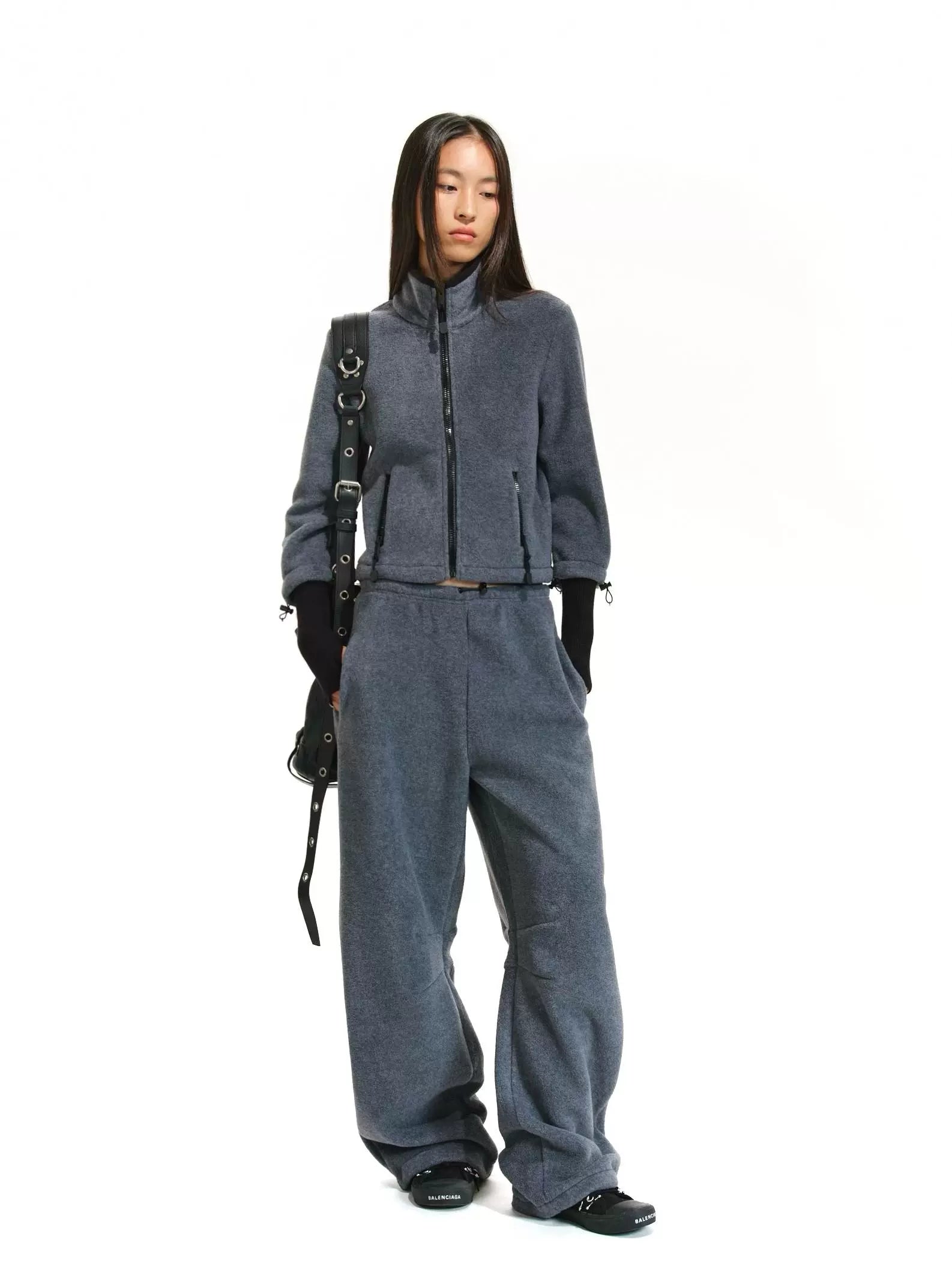 Ensemble de veste chaude et pantalon couteau courbe courte