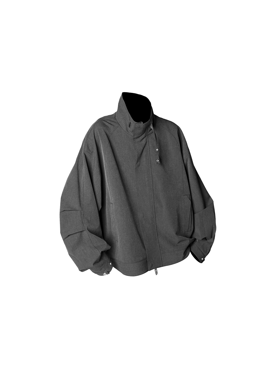 High Collar Oversized Bomber Jacket