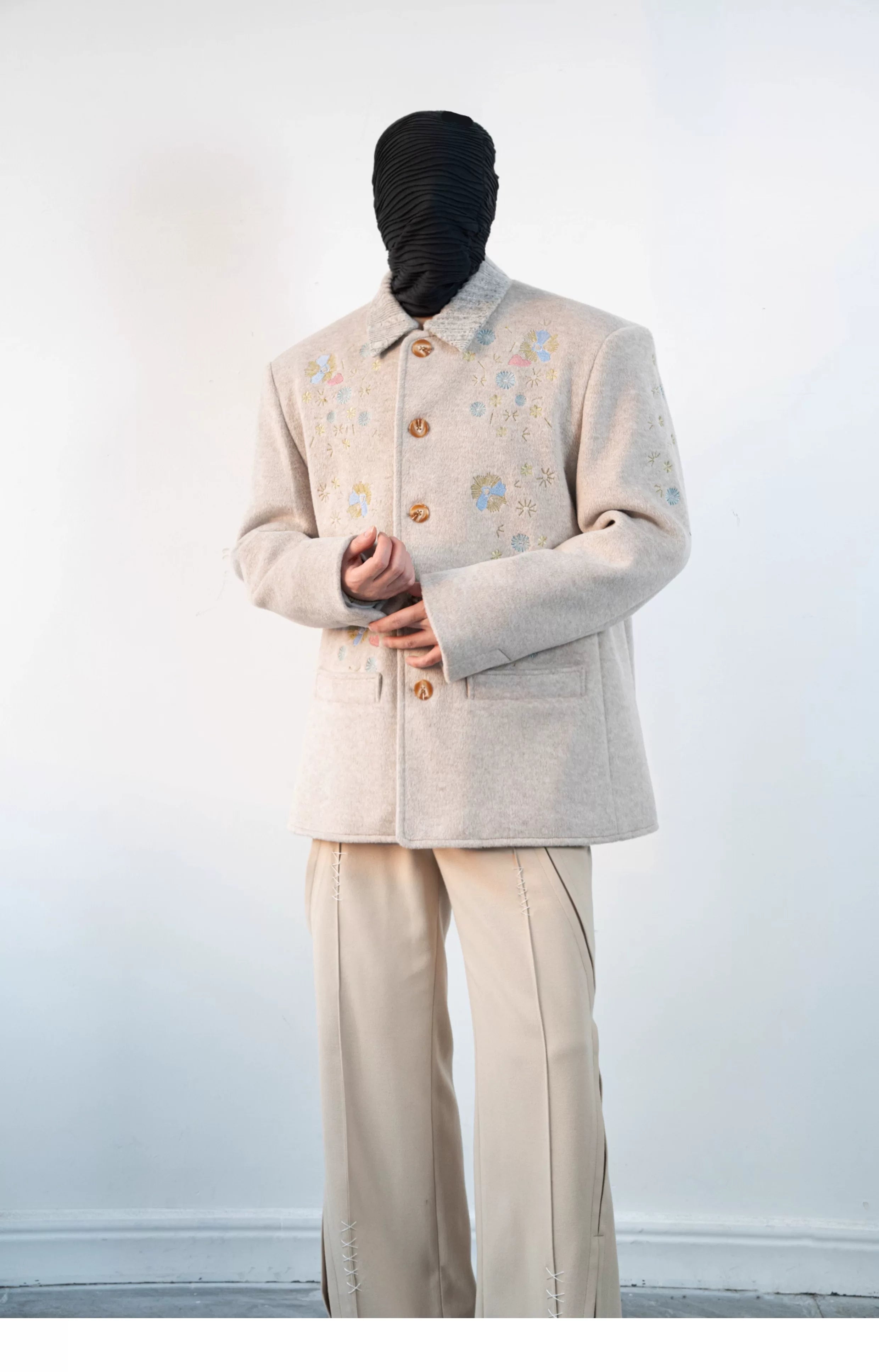 Blush Meadow Embroidered Wool Jacket