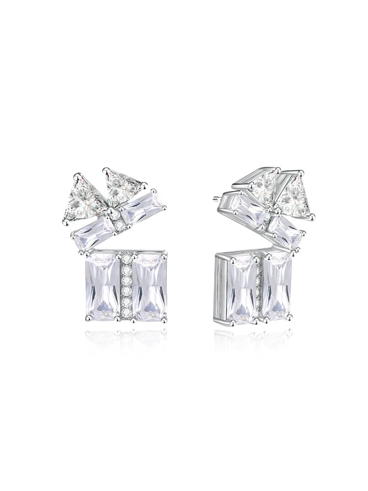 Sculpted Crystal Drop Earrings - view 1