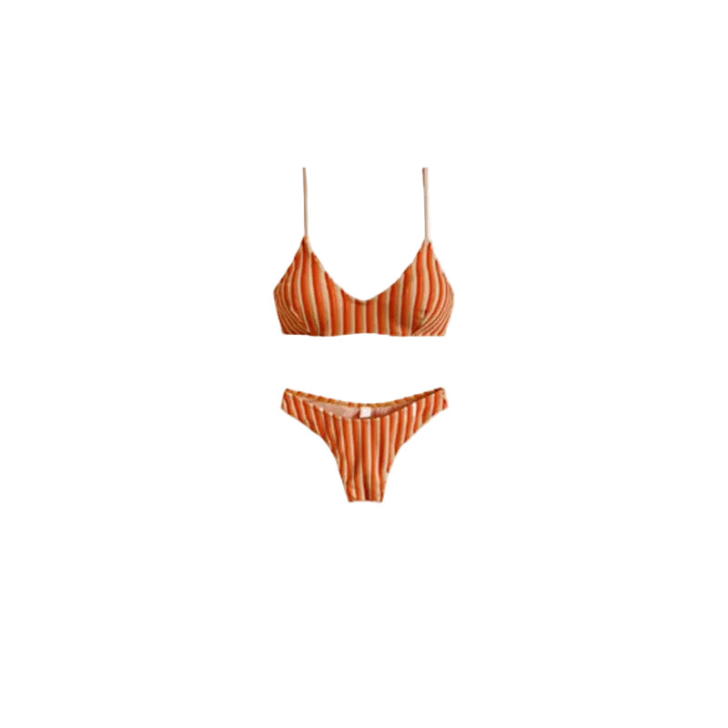 Citrus Stripe Wrap Bikini Set