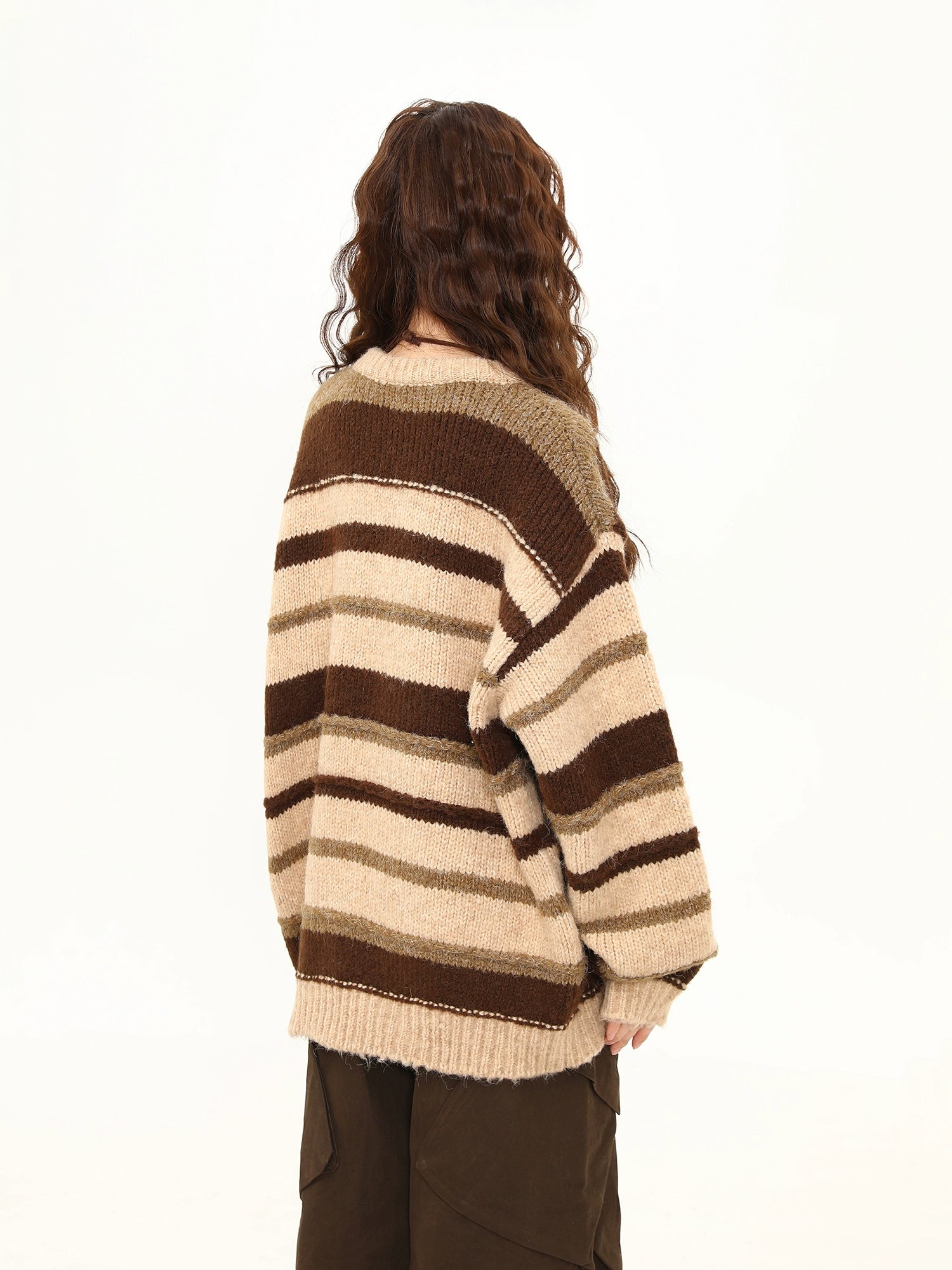 Caramel Swirl Cozy Stripe Sweater