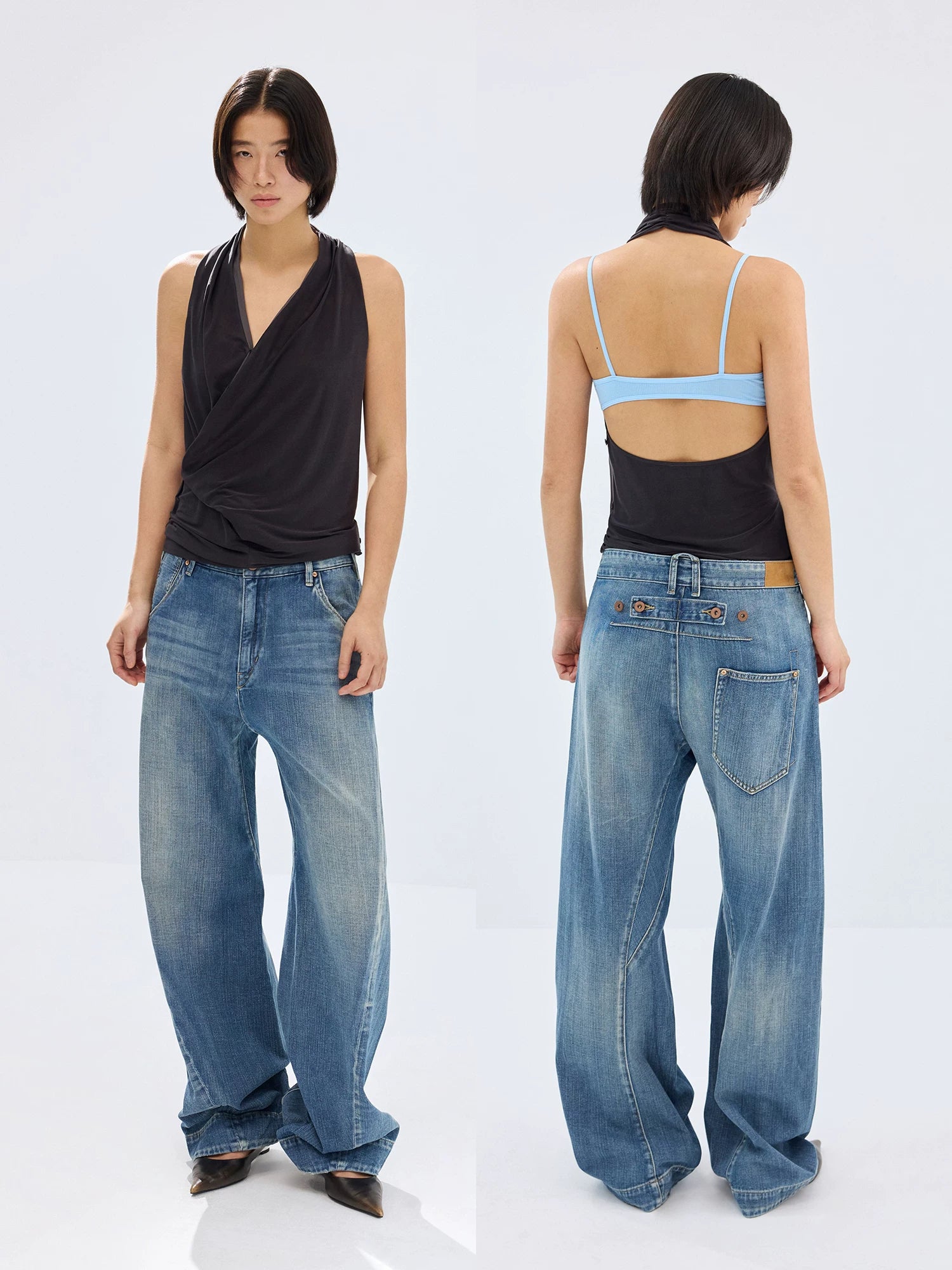Draped Halter Neck Top