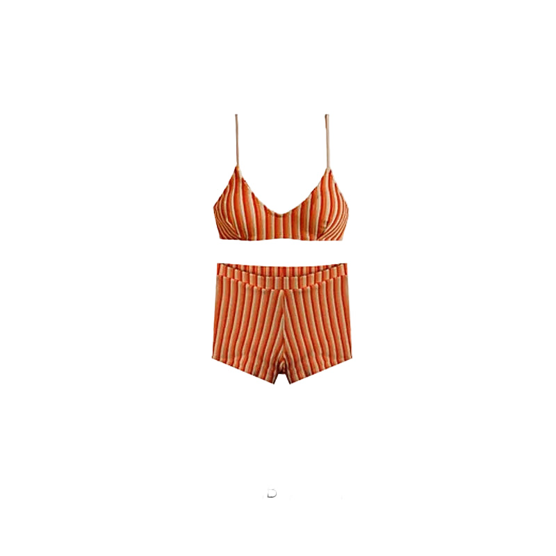 Citrus Stripe Wrap Bikini Set