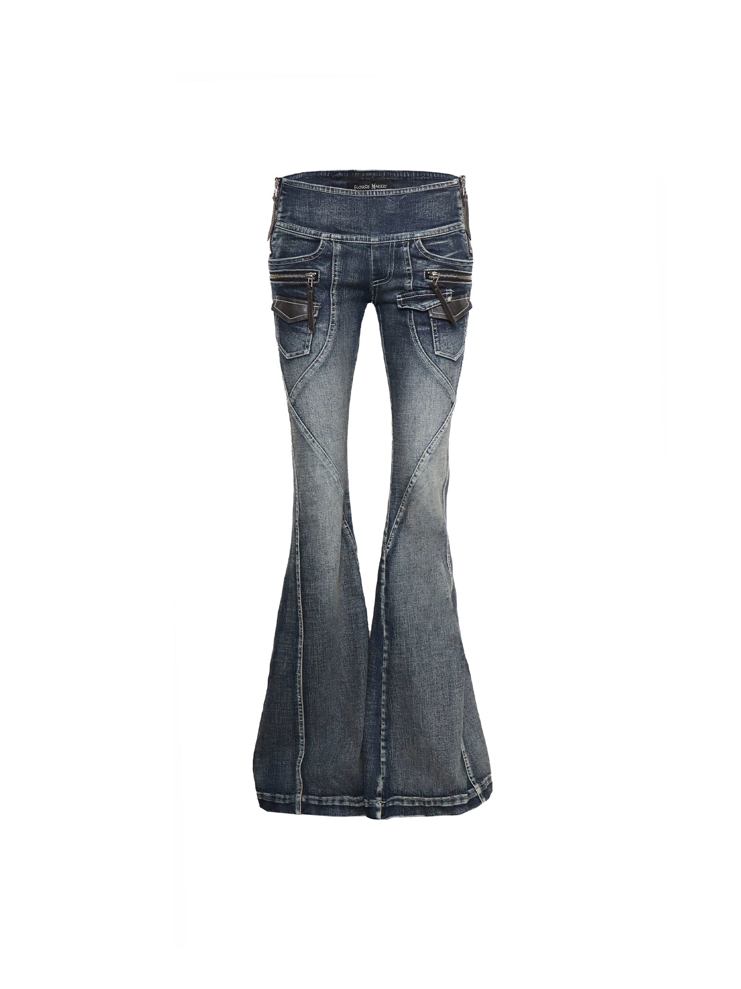 Shadow Stitch Zip Flare Jeans