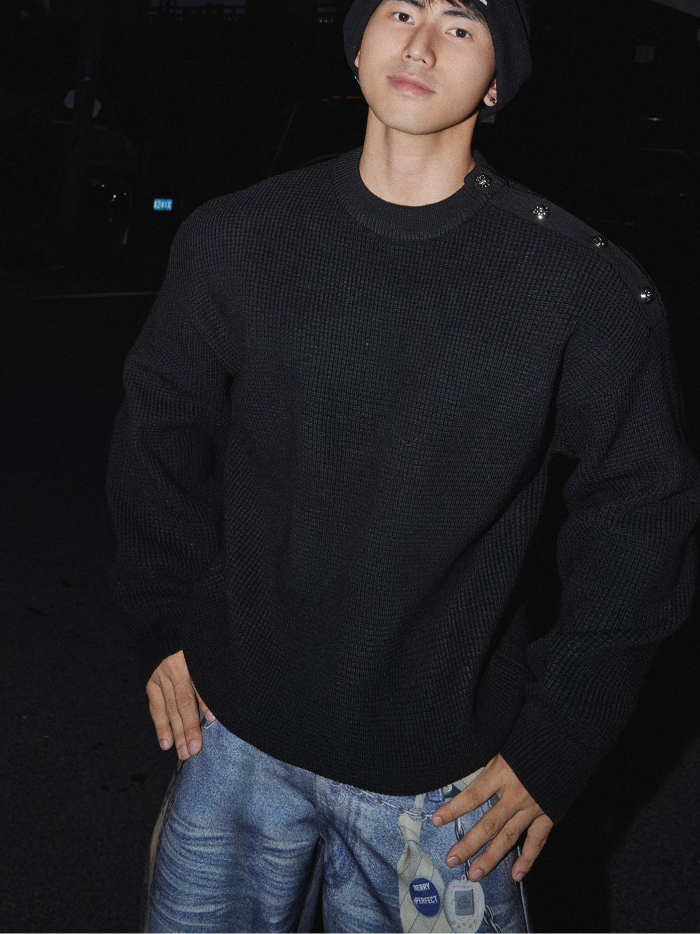 Snowline Shoulder-Snap Knit Sweater