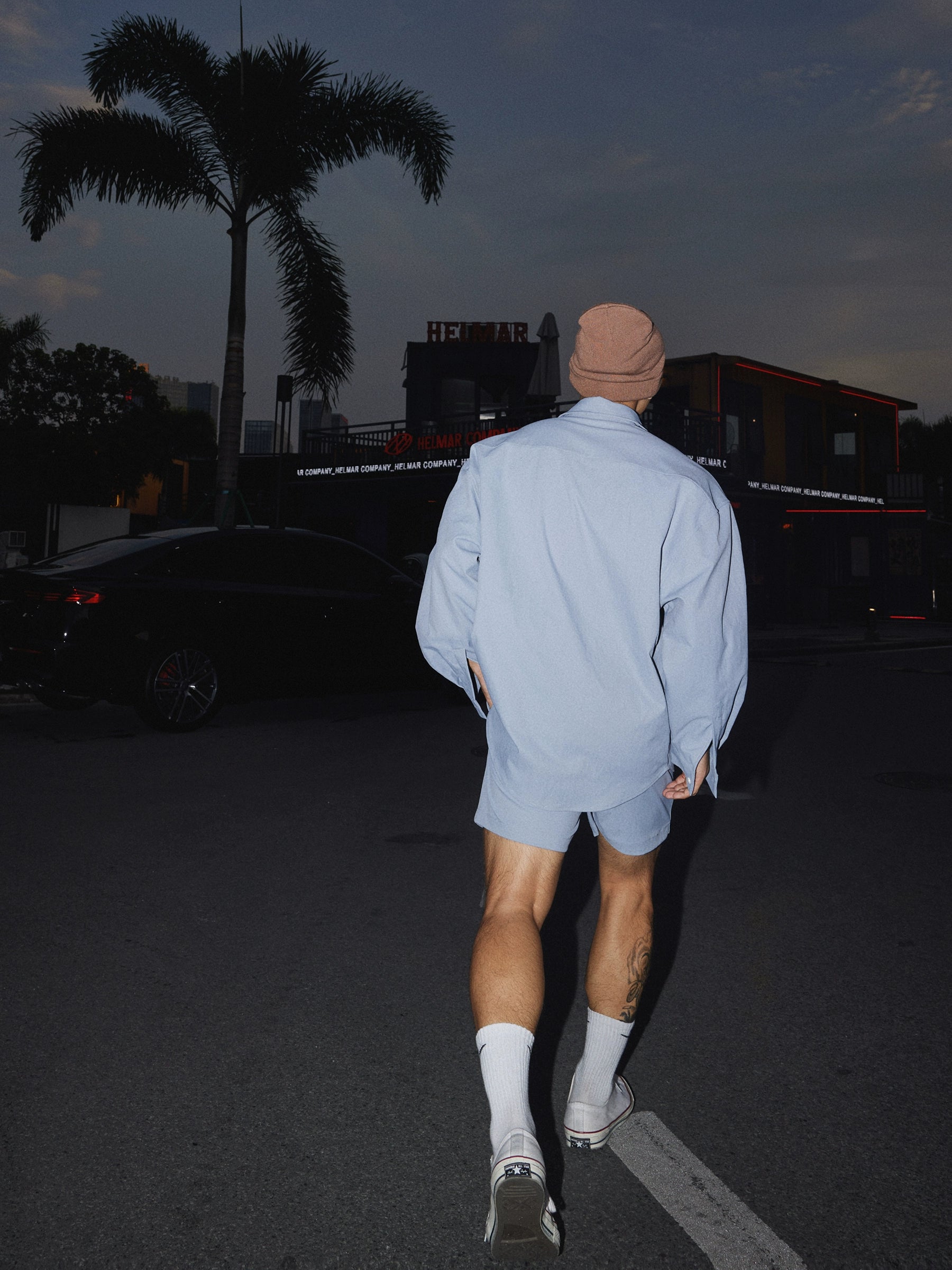 Embroidered Pastel Blue Shirt Set