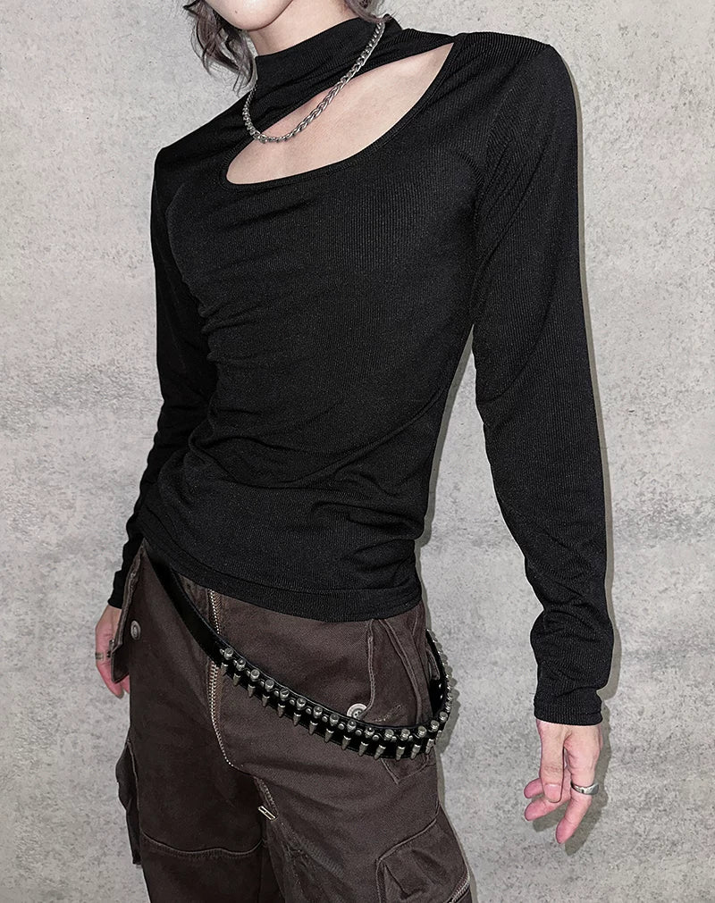 Midnight Aperture Cutout Top