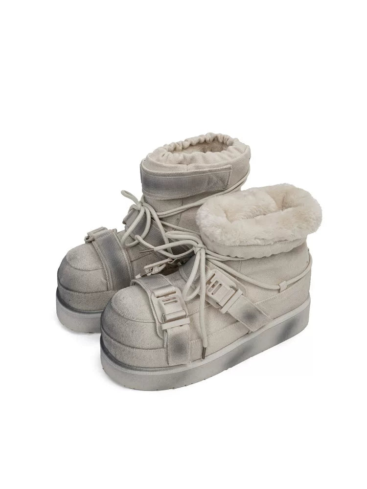 Lunar Drift Shearling Buckle Boots