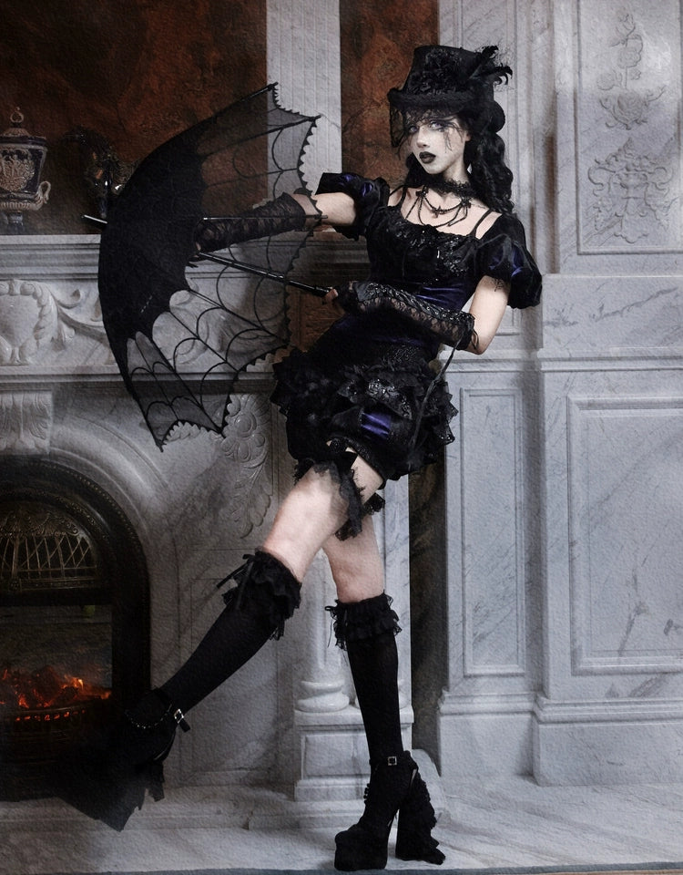 Velvet Gothic Puff Sleeve Corset