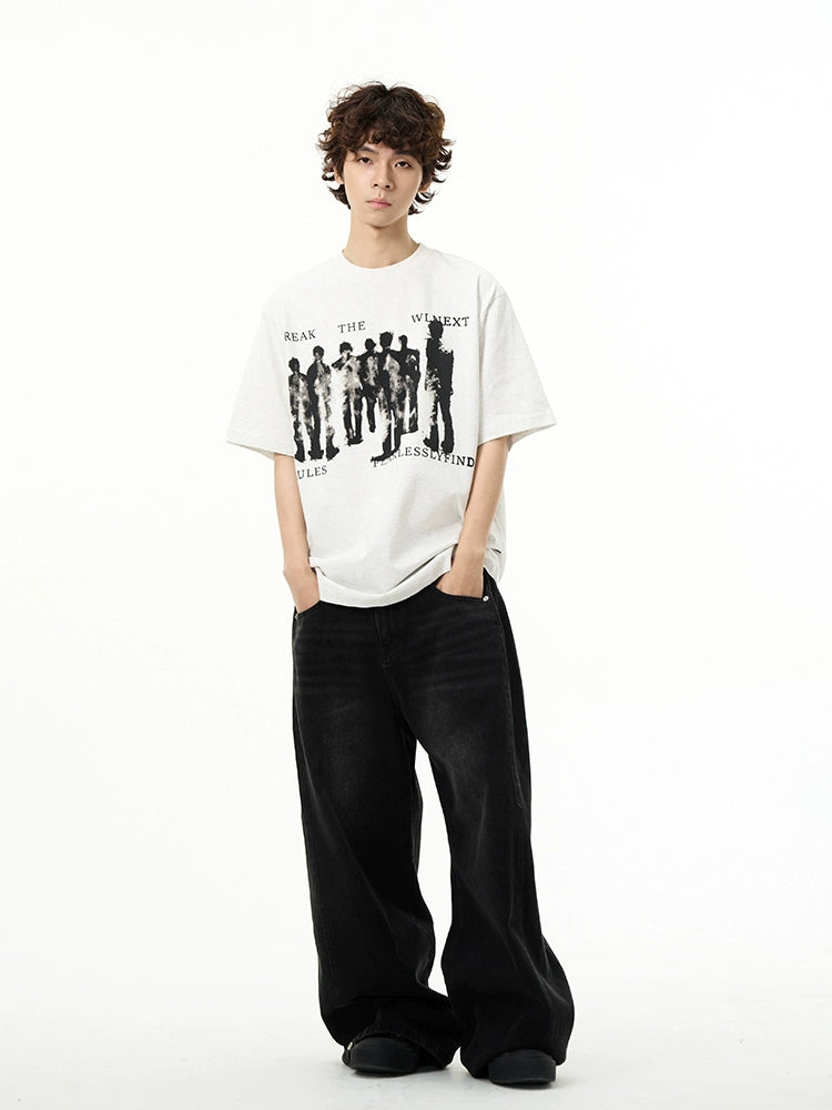 Artistic Graphic Print Oversized T-Shirt