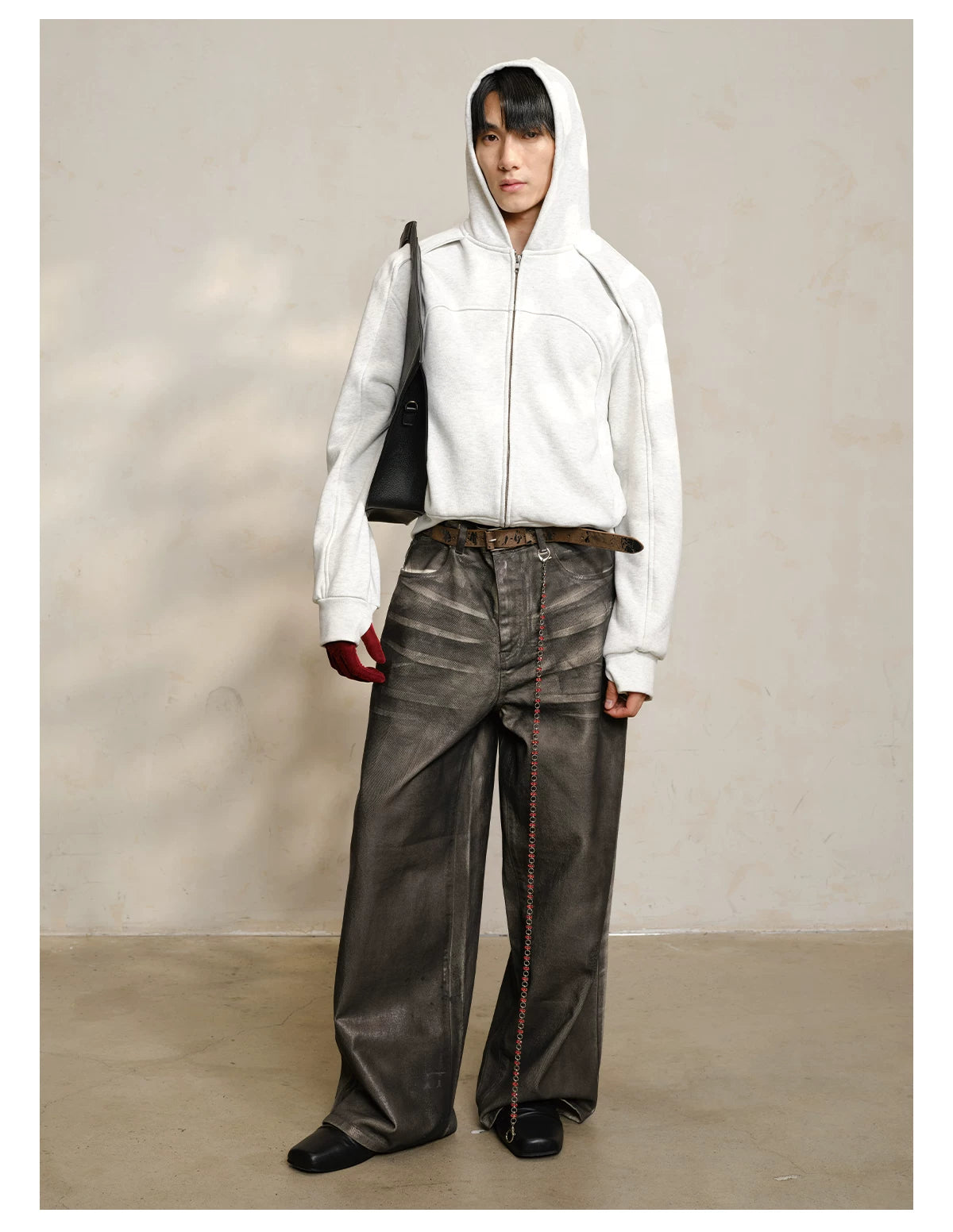 Panelled Zip-Up Hoodie