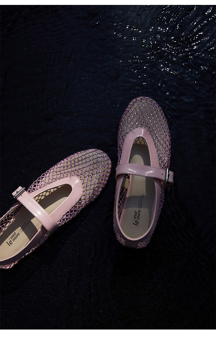 Mesh Mary Jane Ballet Flats