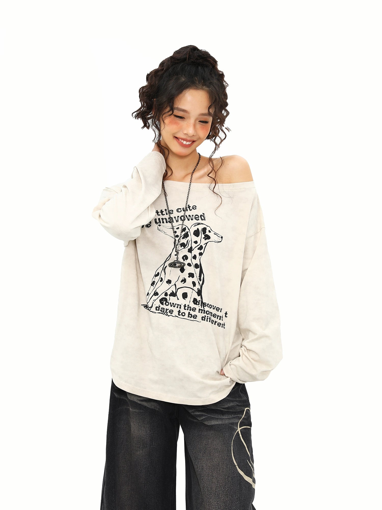 Spotted Muse Off‑Shoulder Tee